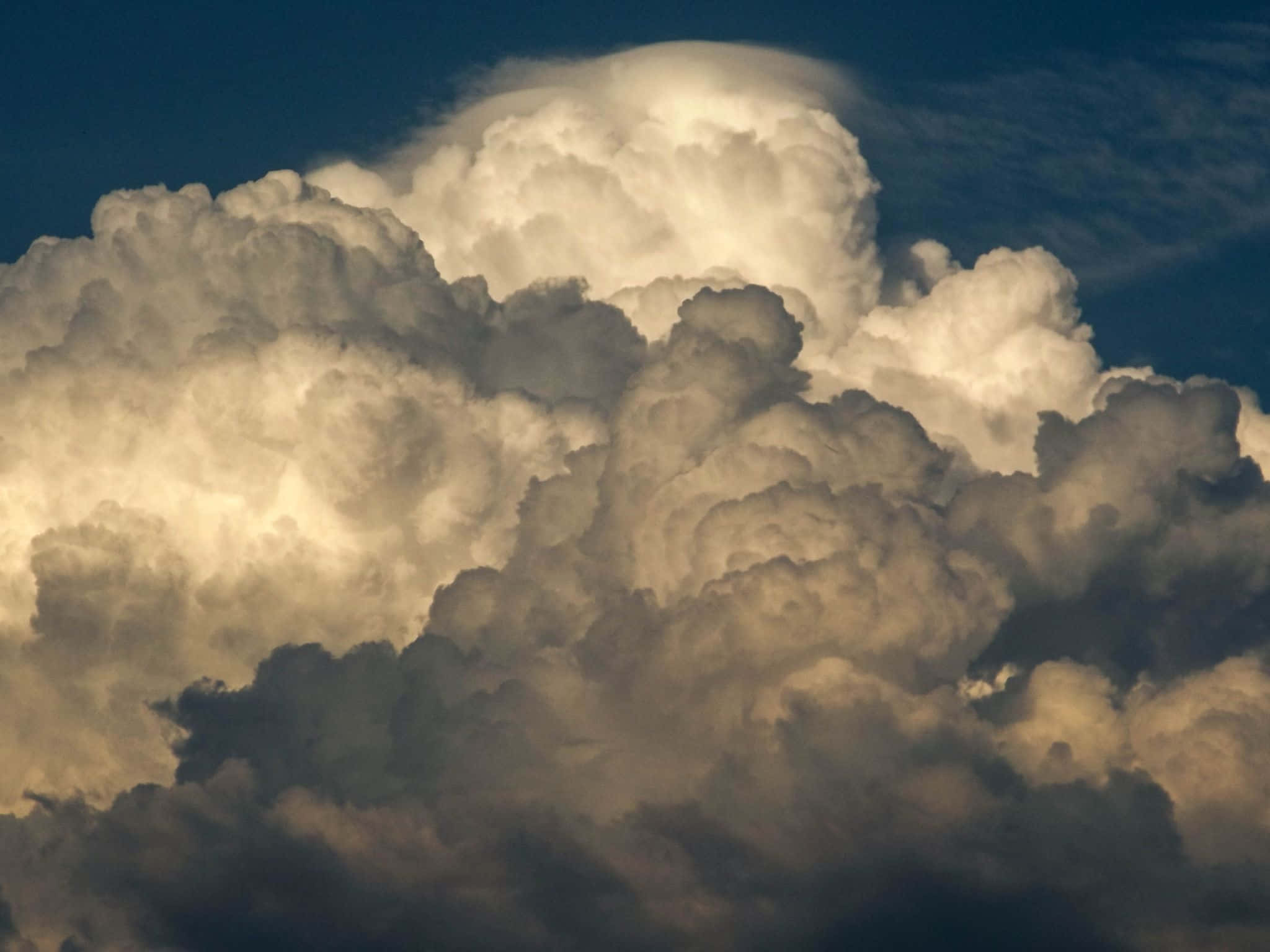 cerulean bay, cumulonimbus clouds, golden sunlight, Full HD Desktop Wallpaper