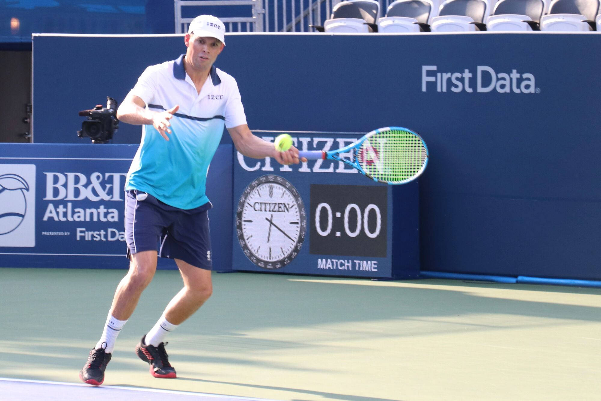 Bob Bryan, blue shirt, yellow ball, Full HD Desktop Wallpaper