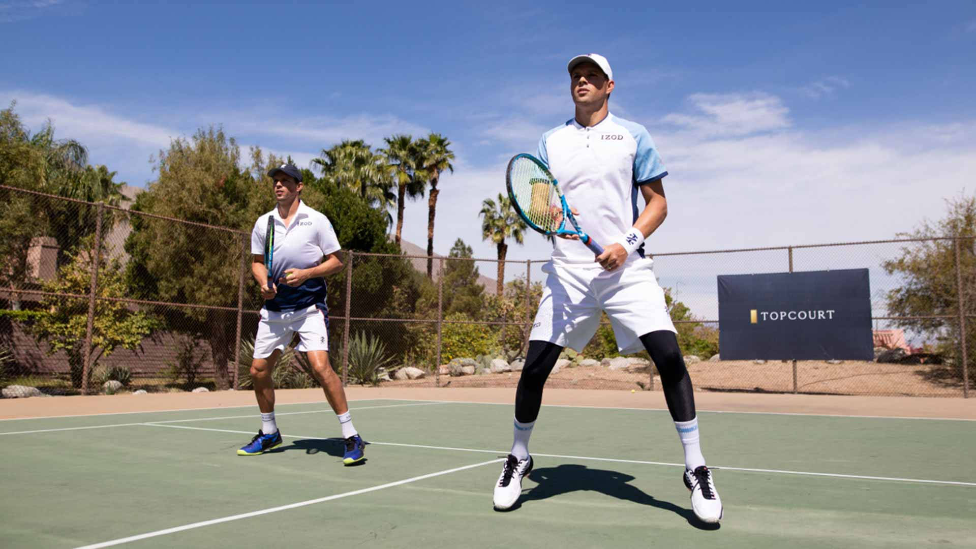 Bob Bryan, white gear, green court, Full HD Desktop Wallpaper