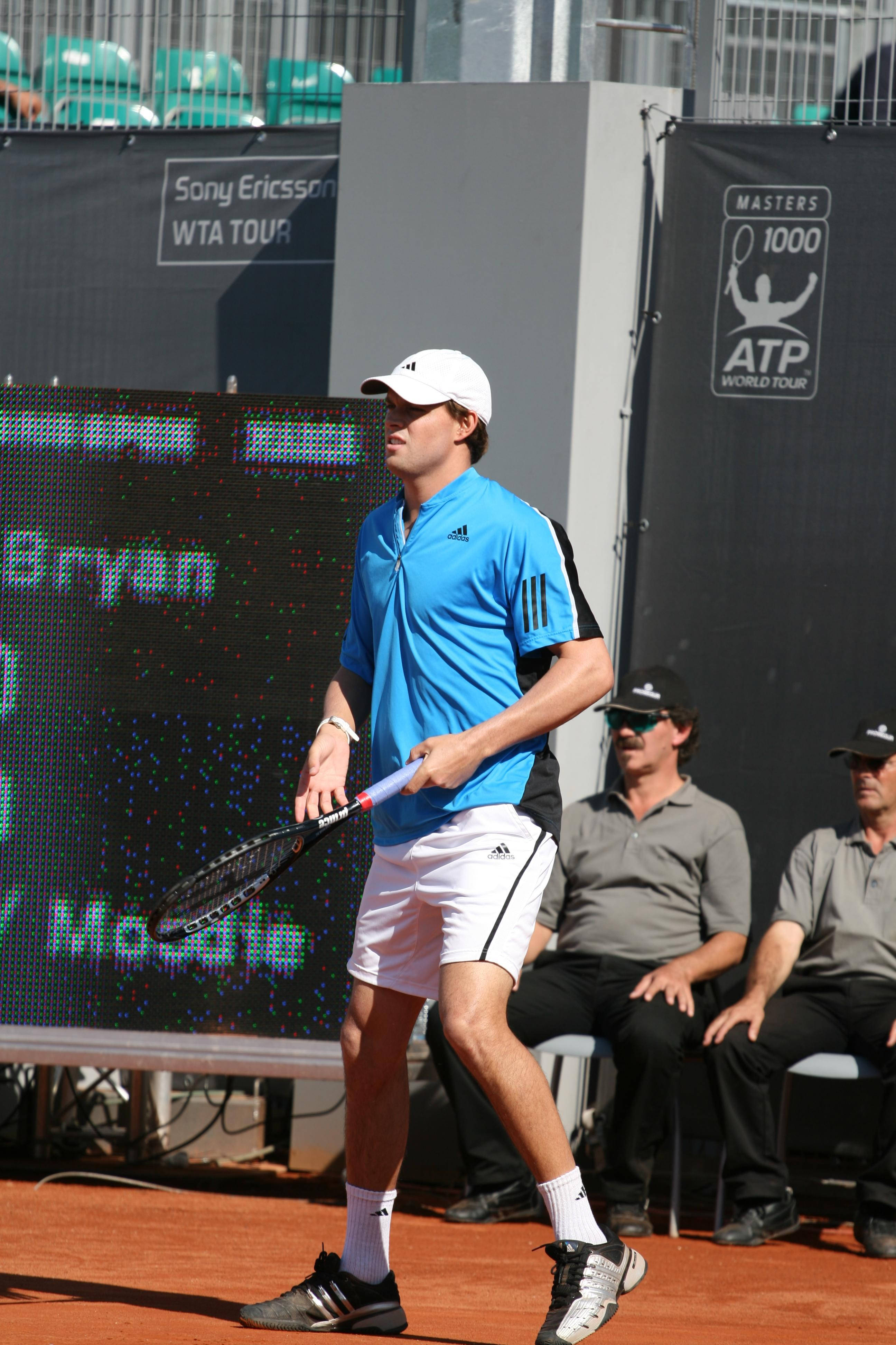 Bob Bryan, clay court, blue shirt, 4K Phone Wallpaper
