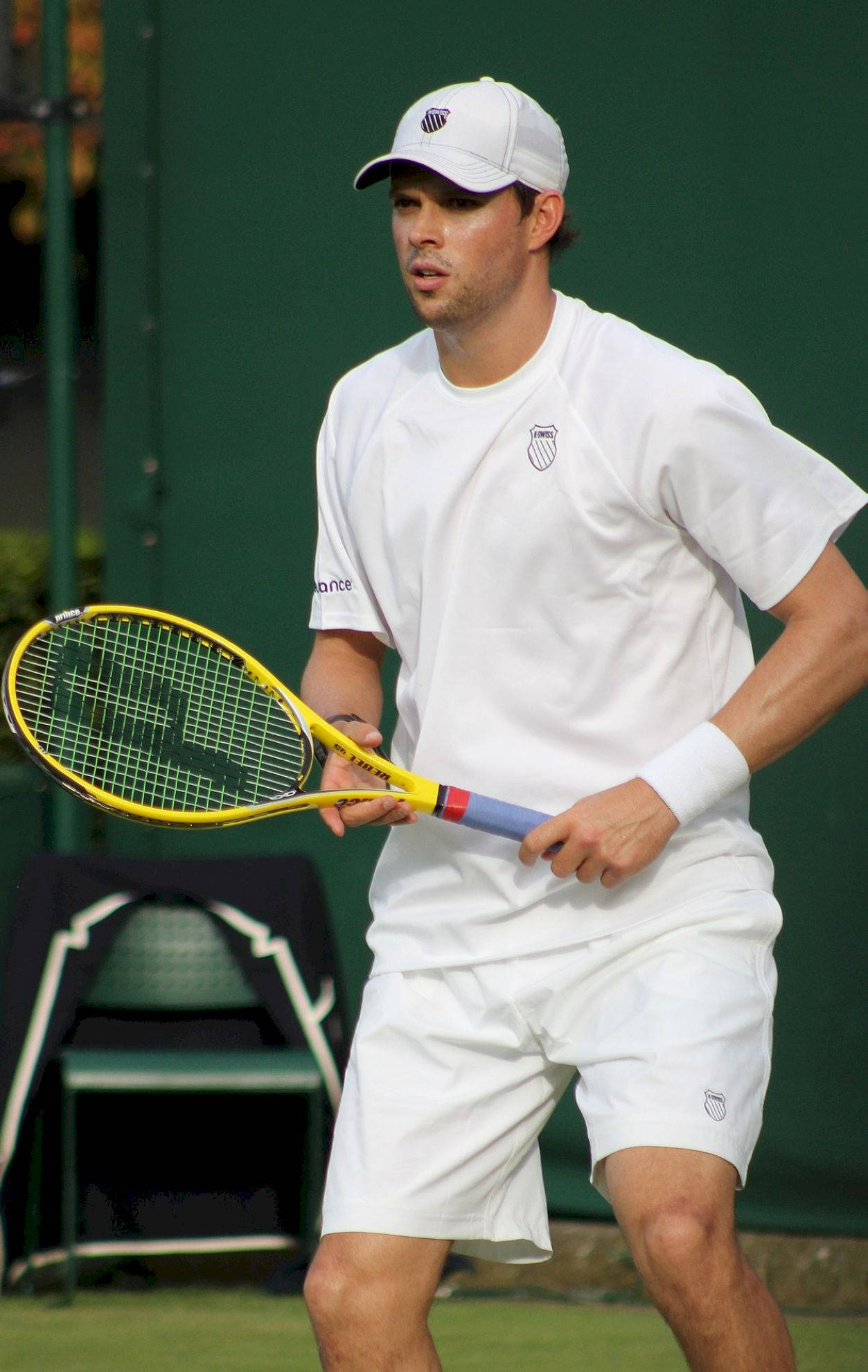 Bob Bryan, yellow racket, grass court, Full HD Phone Wallpaper