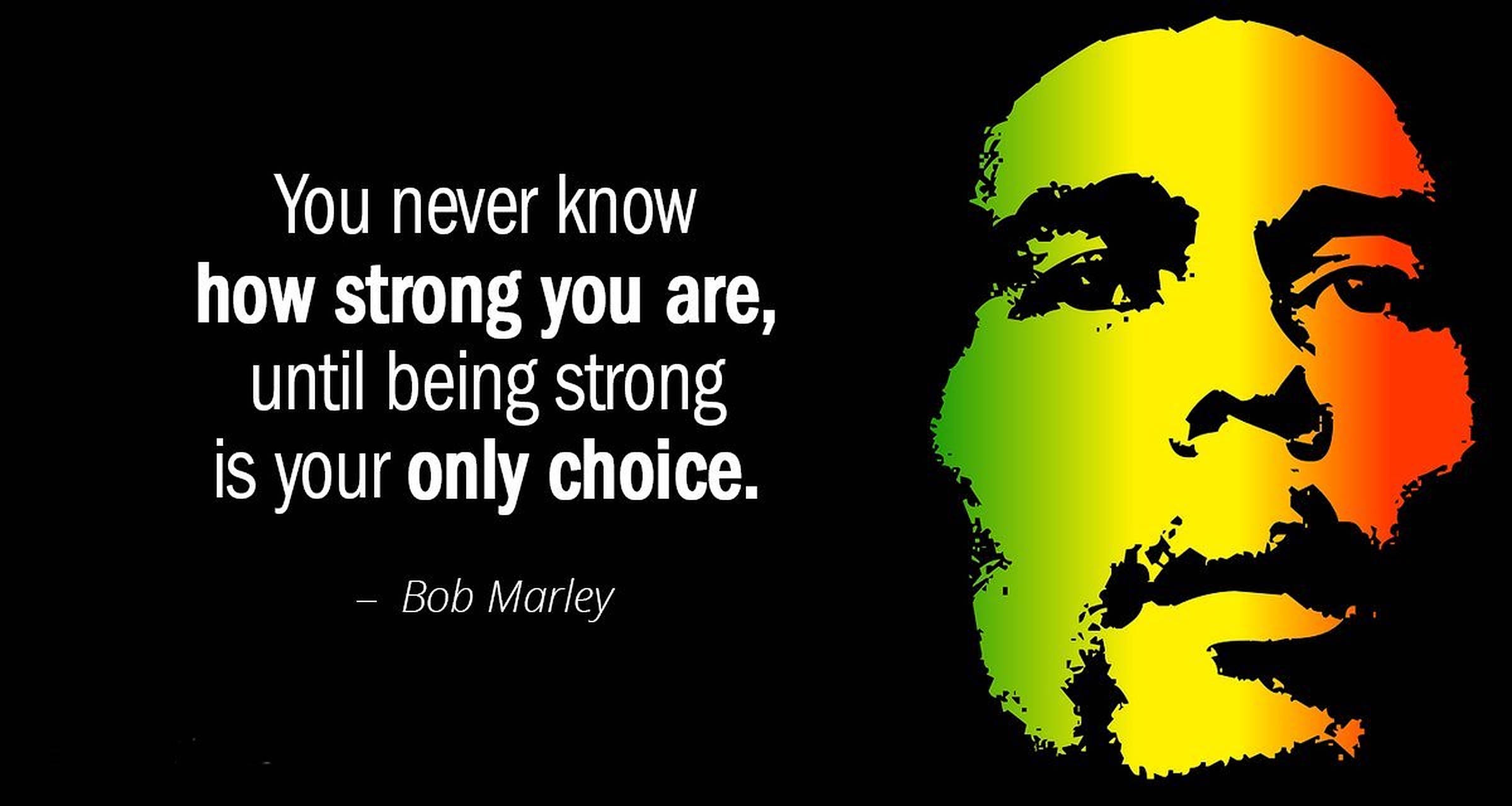 Bob Marley, reggae colors, motivational quote, Full HD Desktop Wallpaper