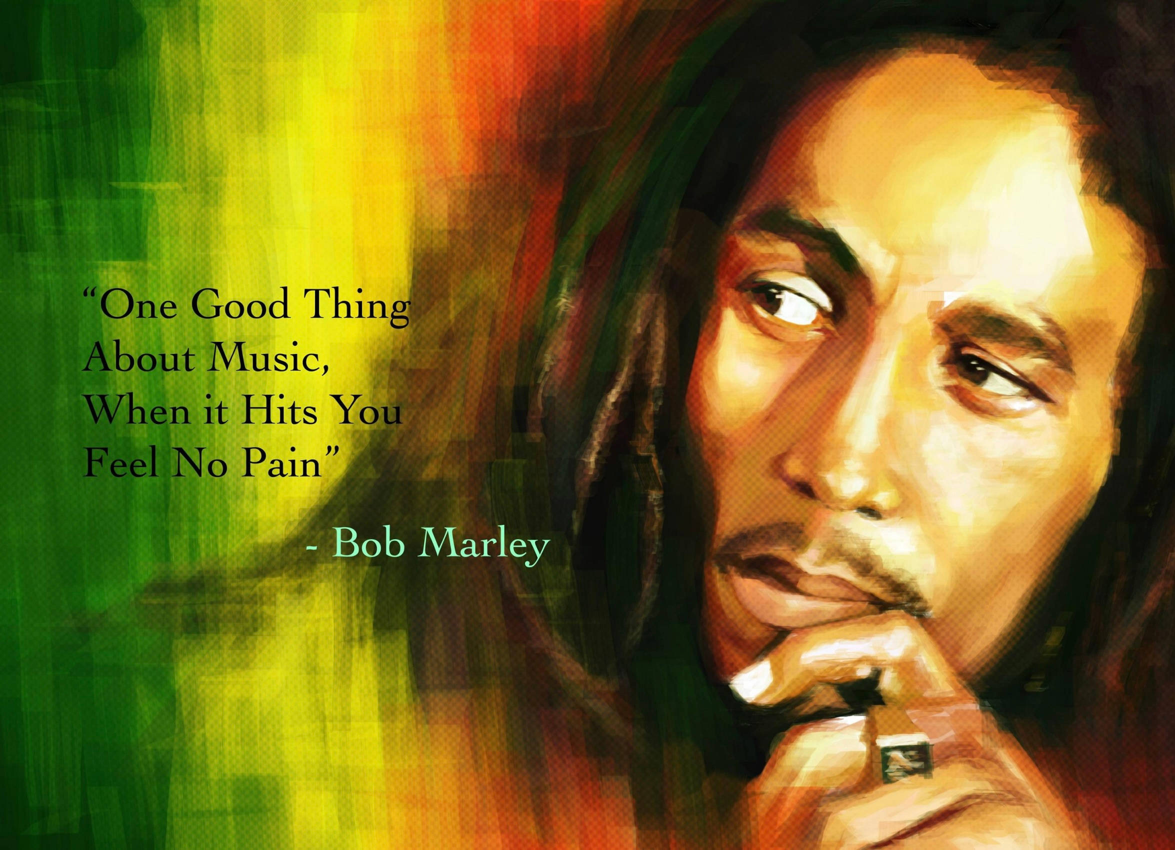 Bob Marley, music, vibrant green yellow and red background, Full HD Desktop Wallpaper