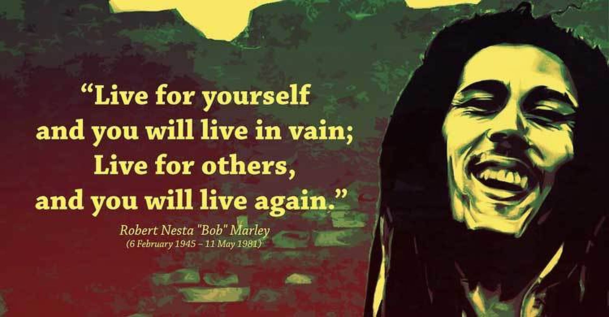 Bob Marley, red and green background, stylized portrait, Full HD Desktop Wallpaper