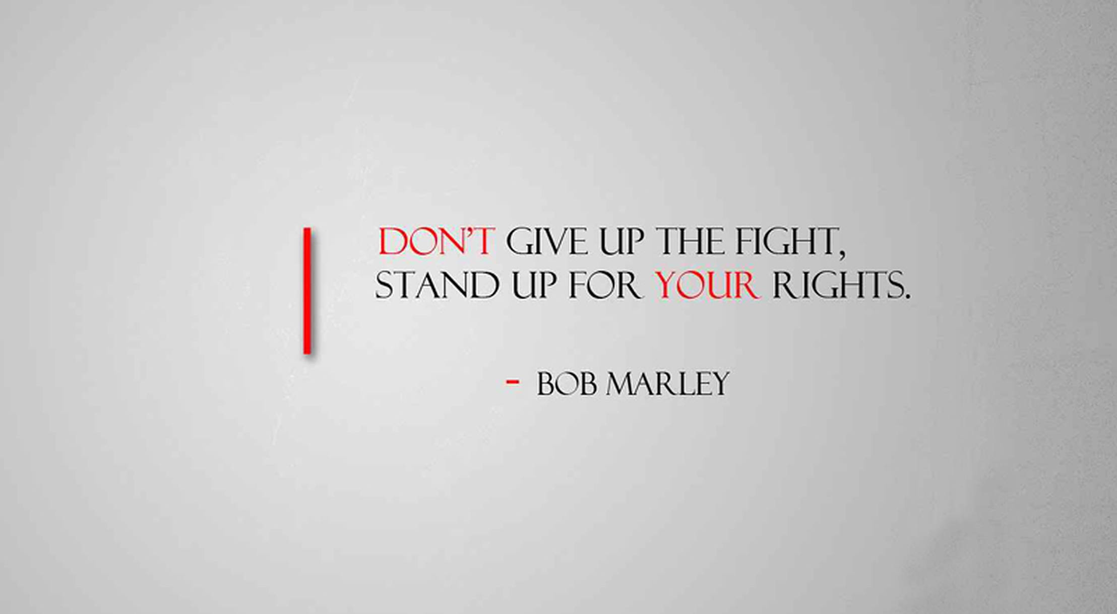 Bob Marley, Don't Give Up Quotes, bold red and black text, Full HD Desktop Wallpaper