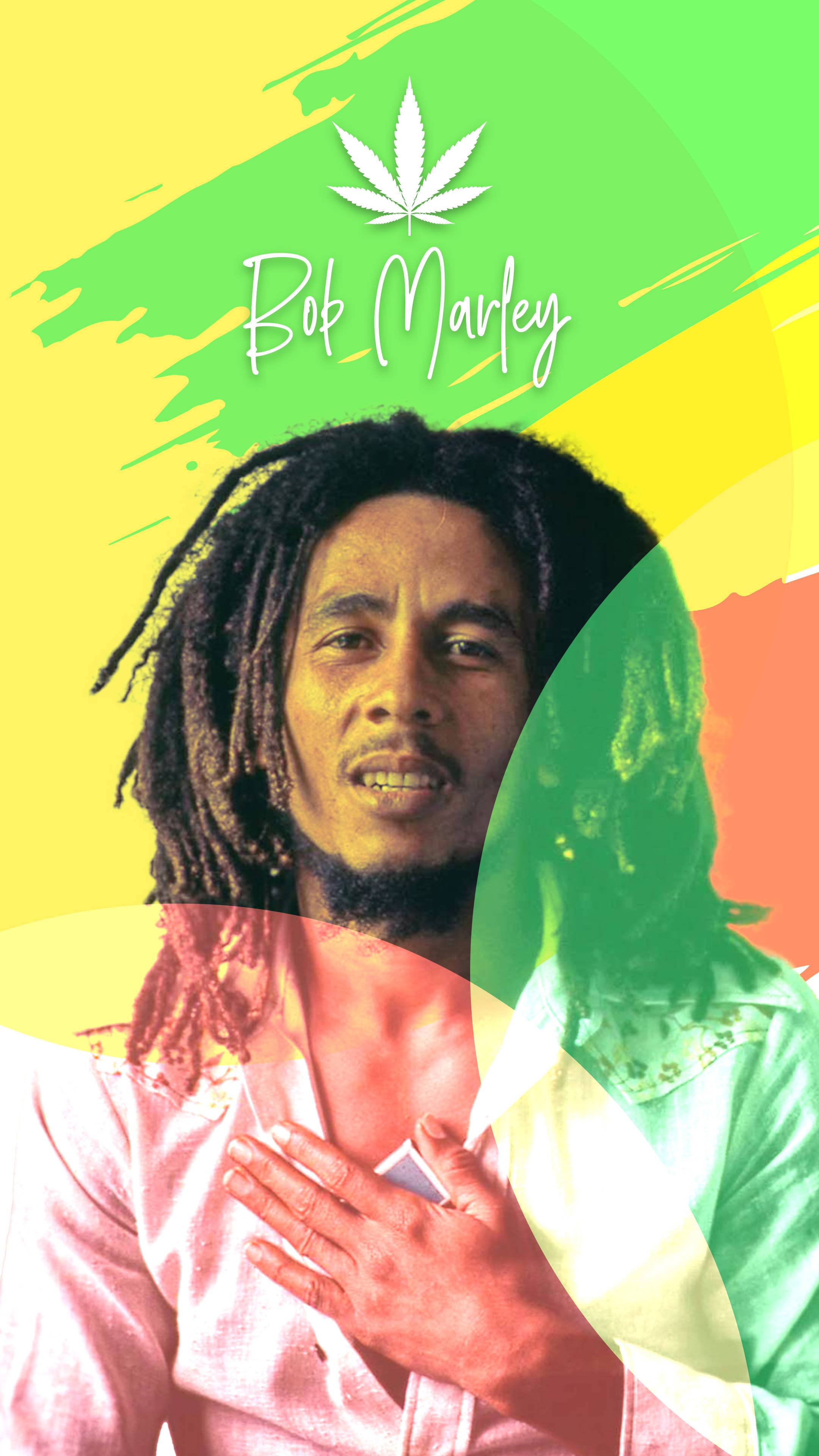 Bob Marley, dreadlocks, hand on chest, 4K Phone Wallpaper