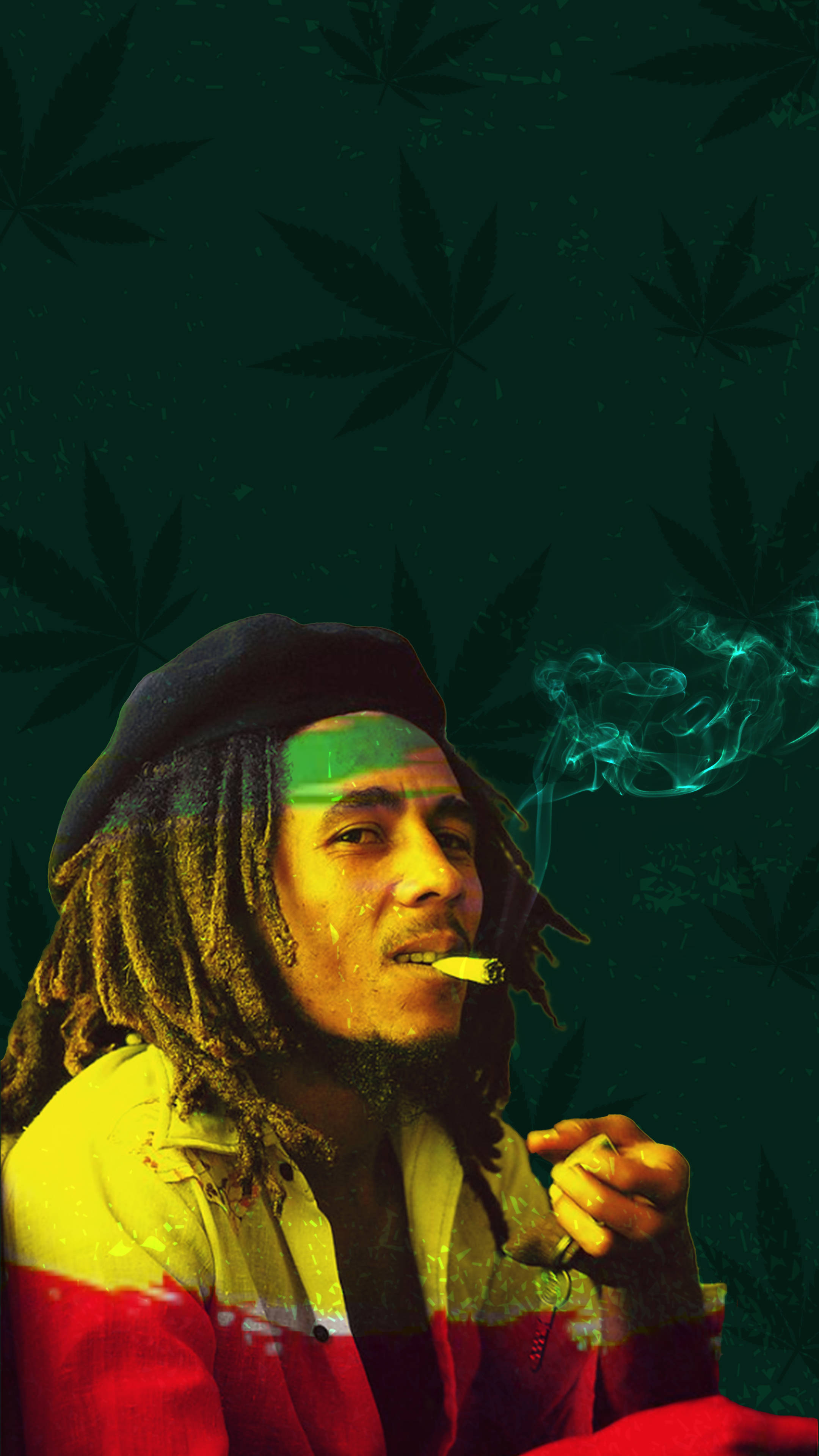 Bob Marley, dreadlocks, beret, 4K Phone Wallpaper