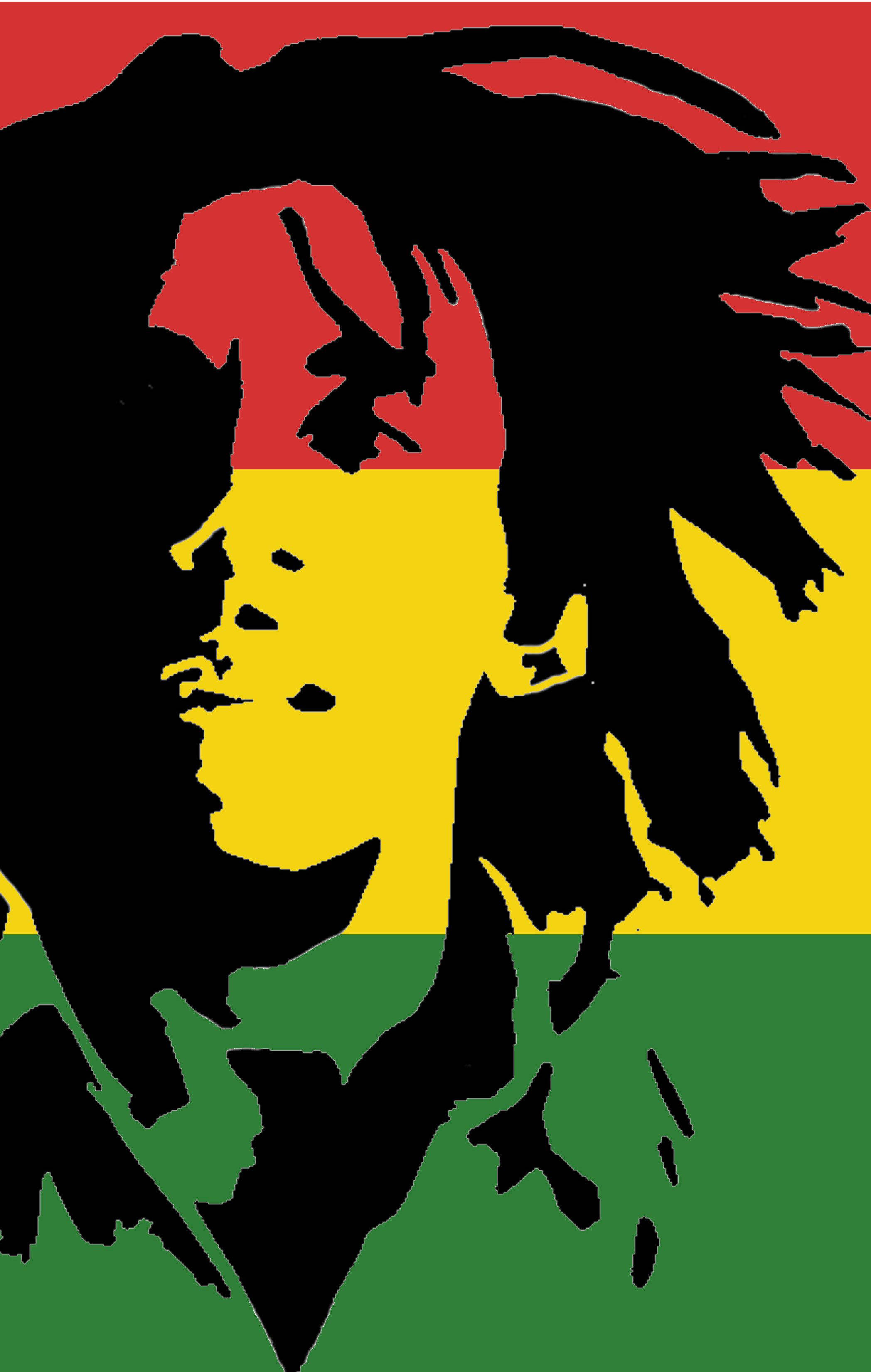 Bob Marley, dreadlocks, red yellow and green striped background, 2K Phone Wallpaper