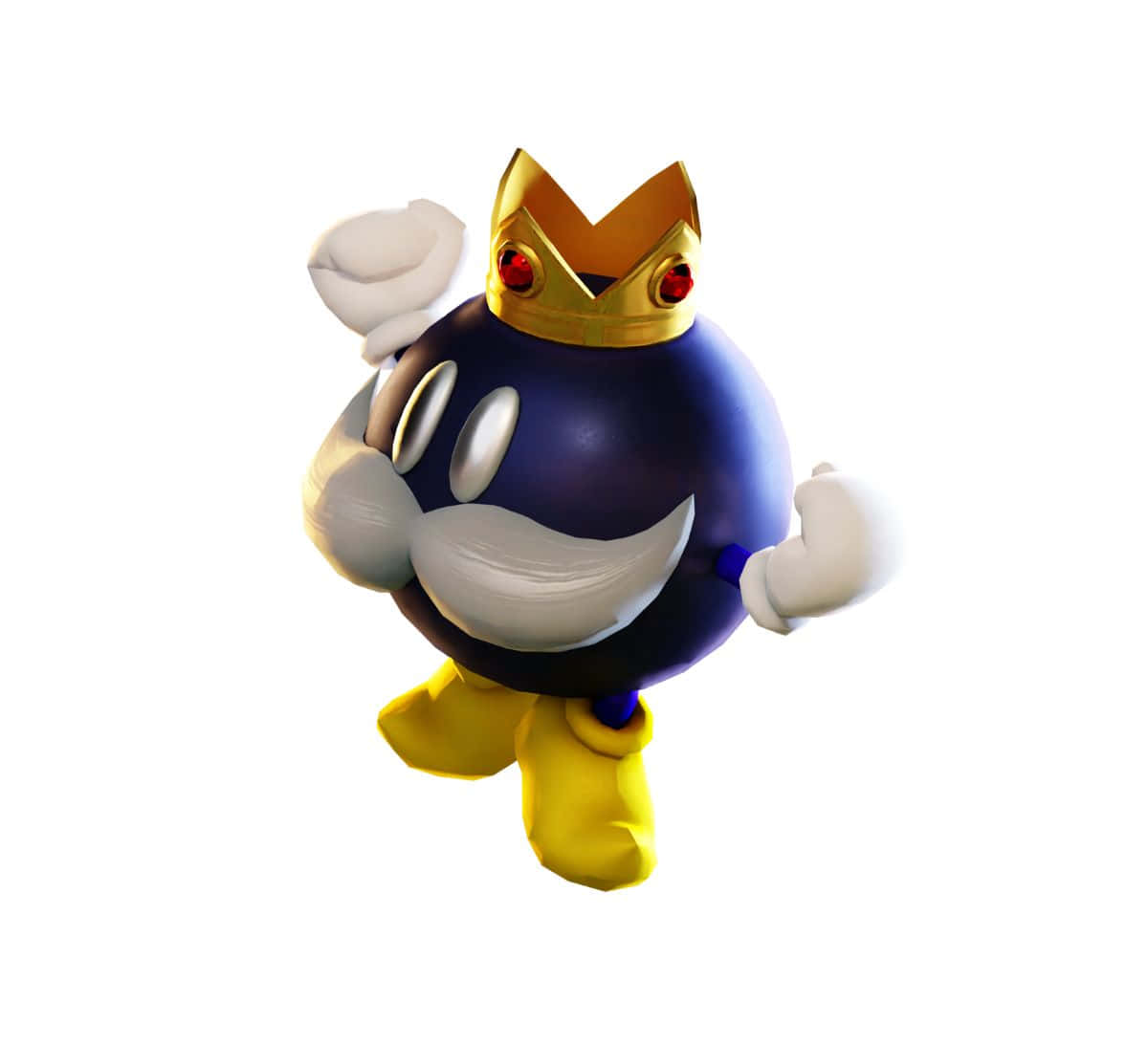 Bob-omb, blue, gold crown, SD Desktop Wallpaper