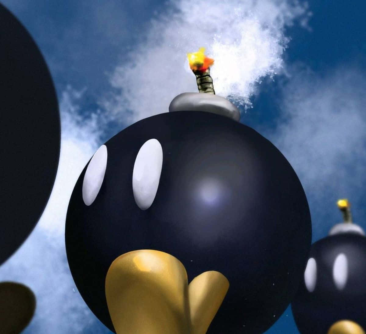 Bob-omb, black bomb, white eyes, SD Desktop Wallpaper