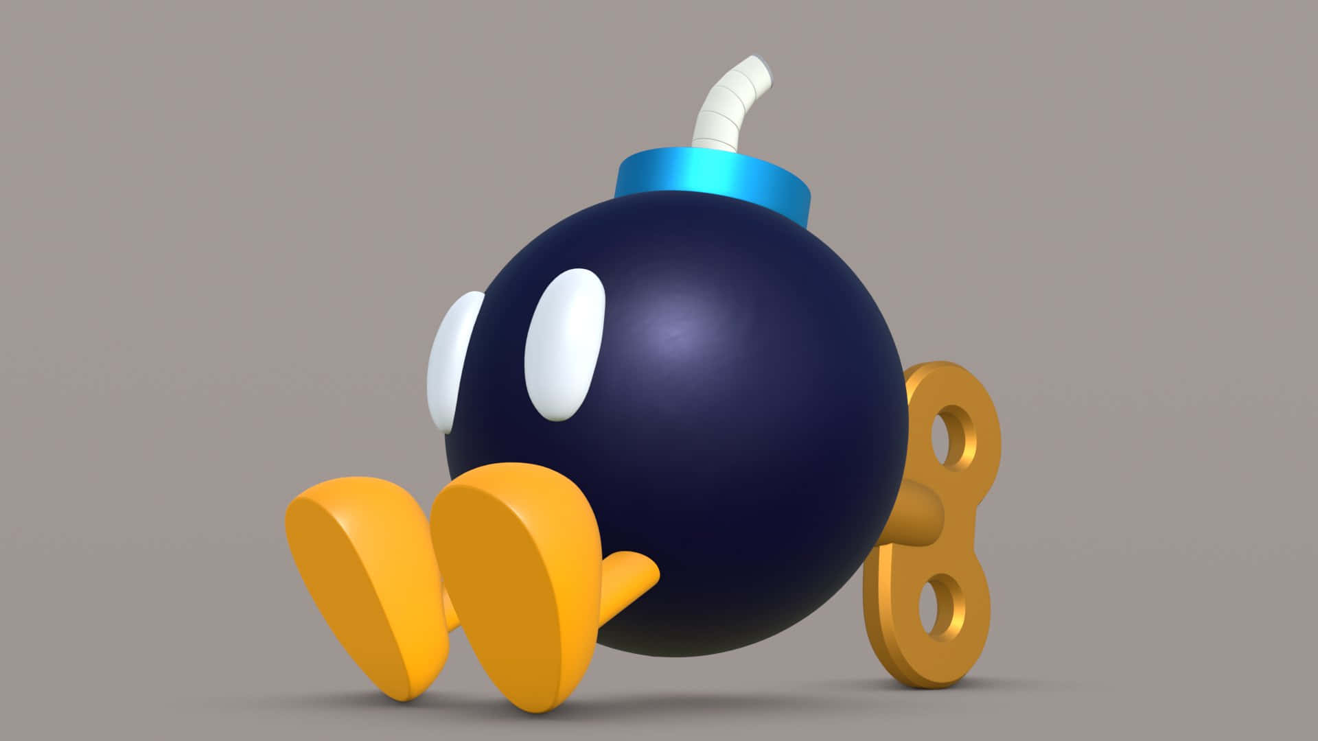 Bob-omb, blue, white eyes, Full HD Desktop Wallpaper