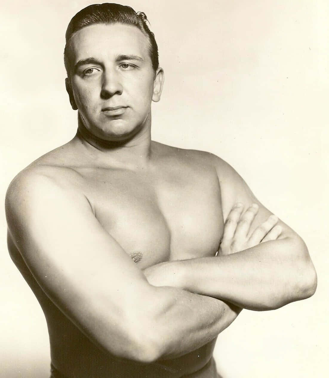 Bob Orton Jr, vintage black and white studio portrait, muscular man, SD Phone Wallpaper