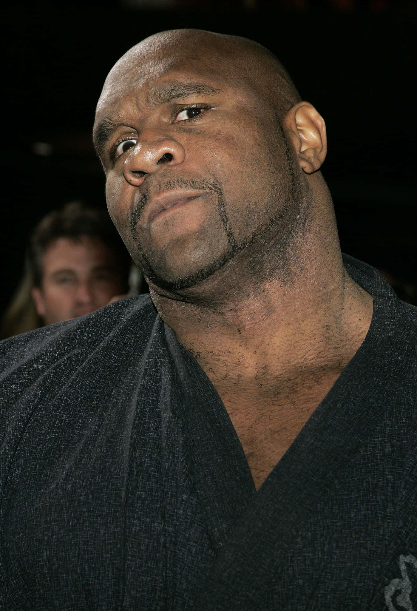 Bob Sapp, bald Black man, dark textured shirt, Full HD Phone Wallpaper