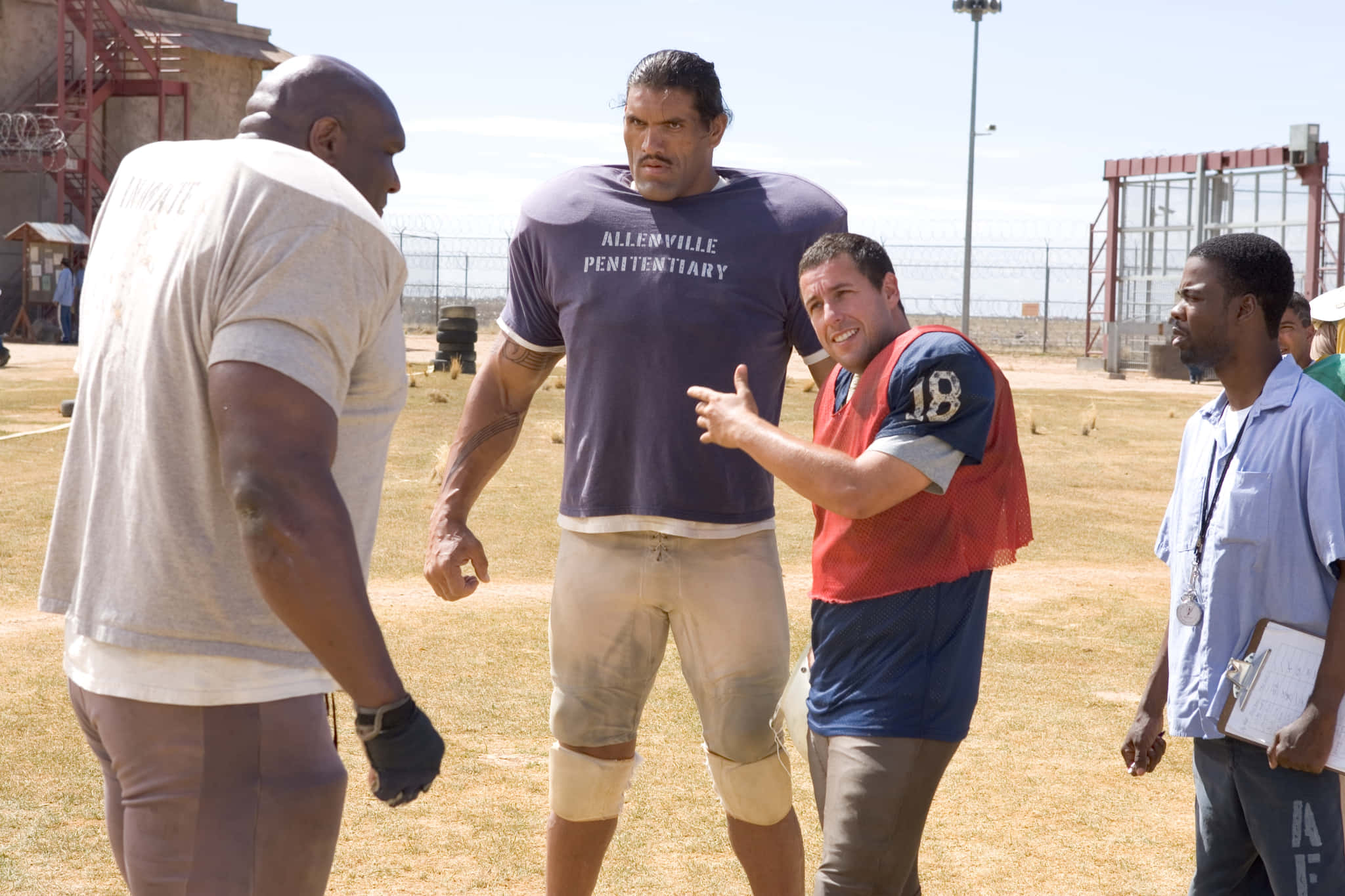 Bob Sapp, prison football gear, dusty field, Full HD Desktop Wallpaper