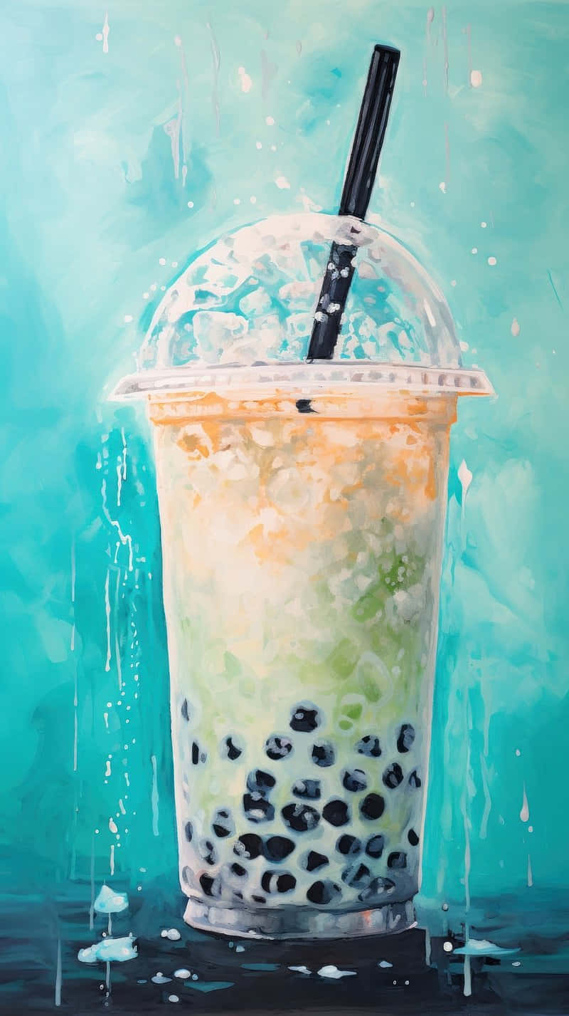 boba tea, black pearls, black straw, HD Phone Wallpaper