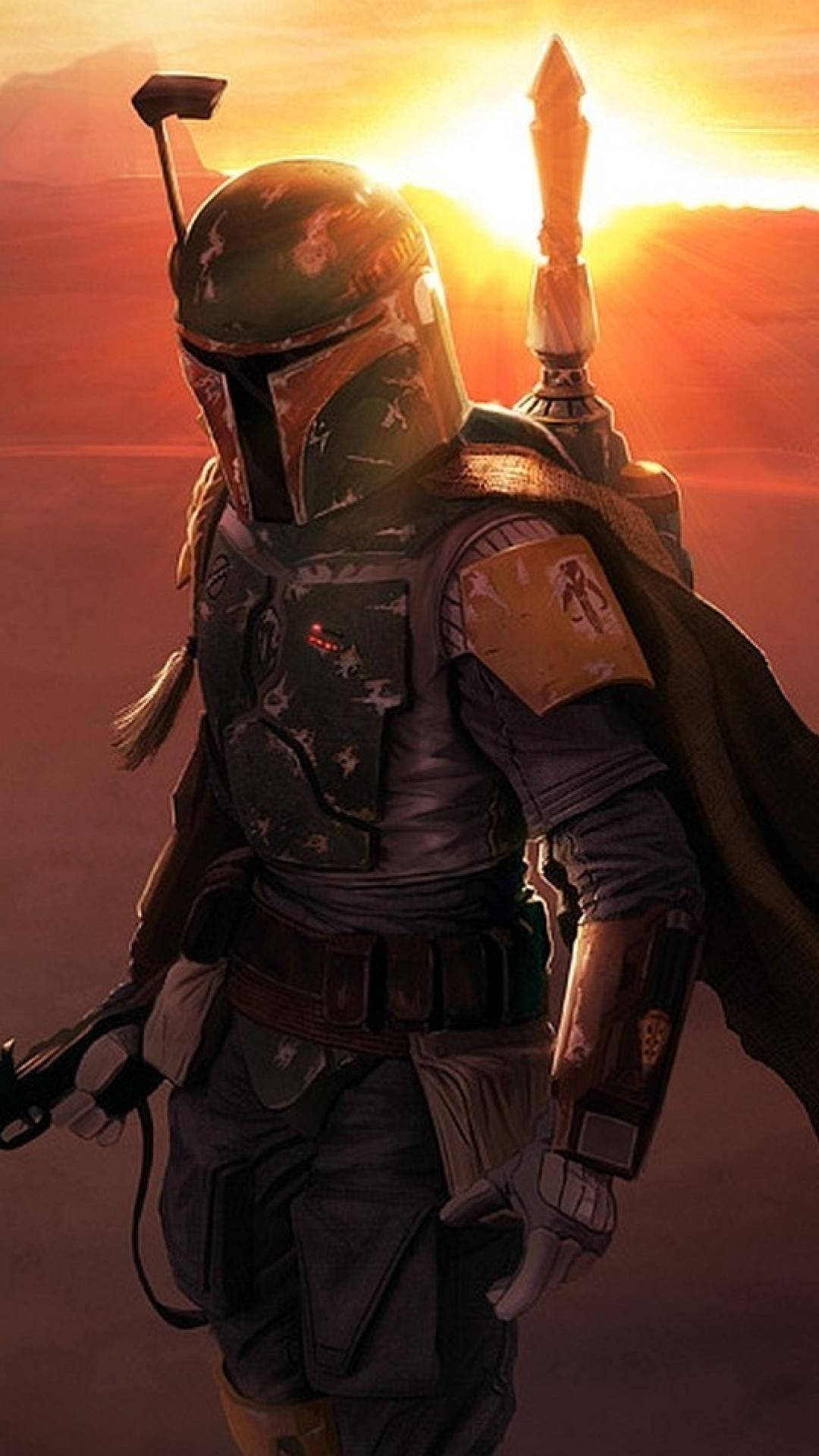 Boba Fett, desert, sunset, Full HD Phone Wallpaper