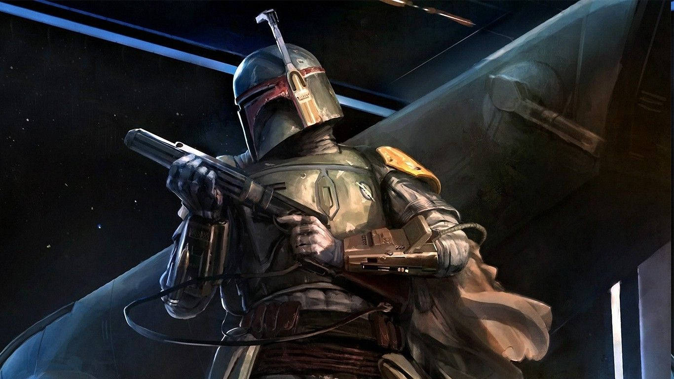 Boba Fett, iconic armor, blaster, HD Desktop Wallpaper