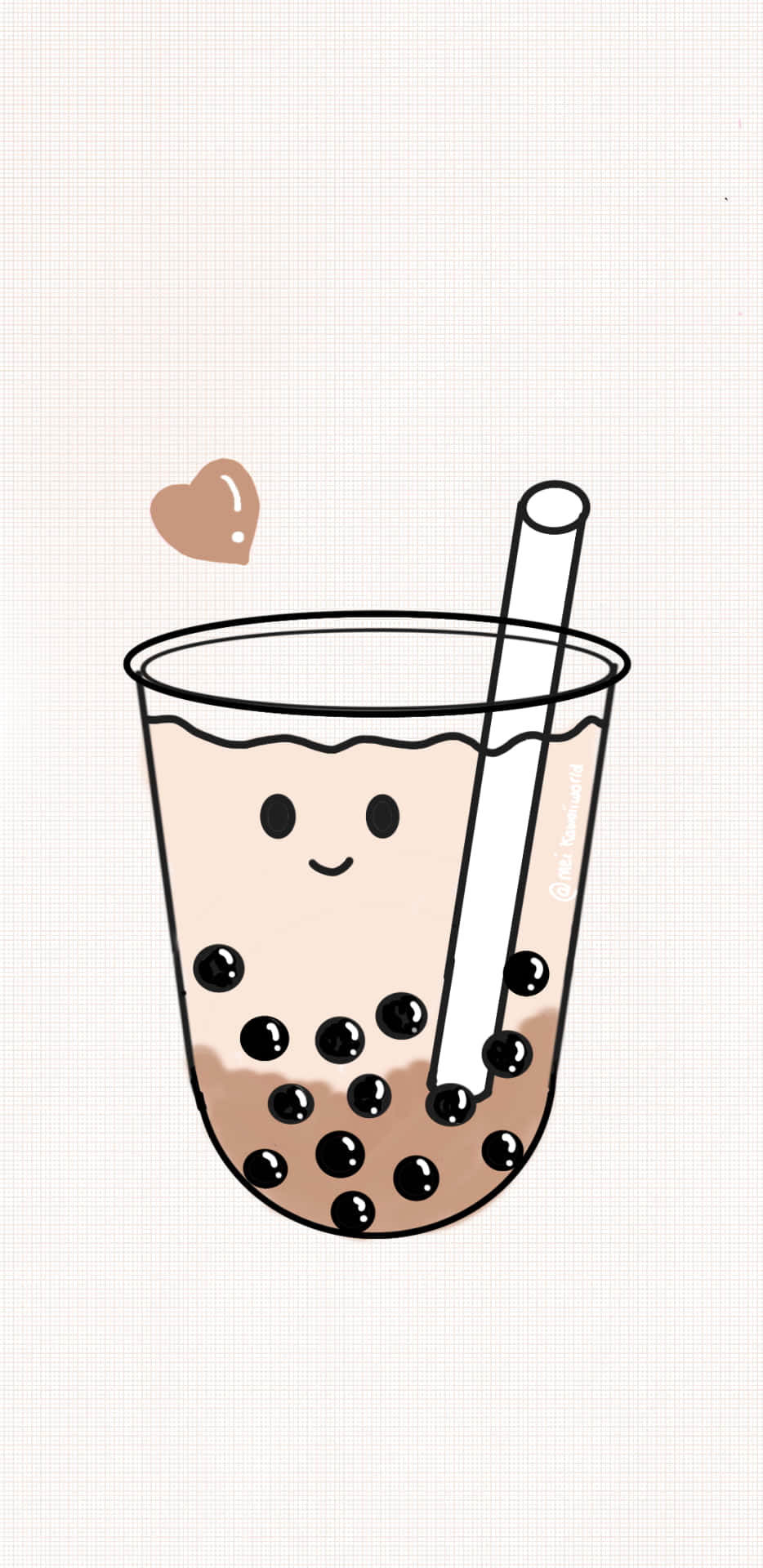 cute boba tea, smiling face, straw, Full HD Phone Wallpaper