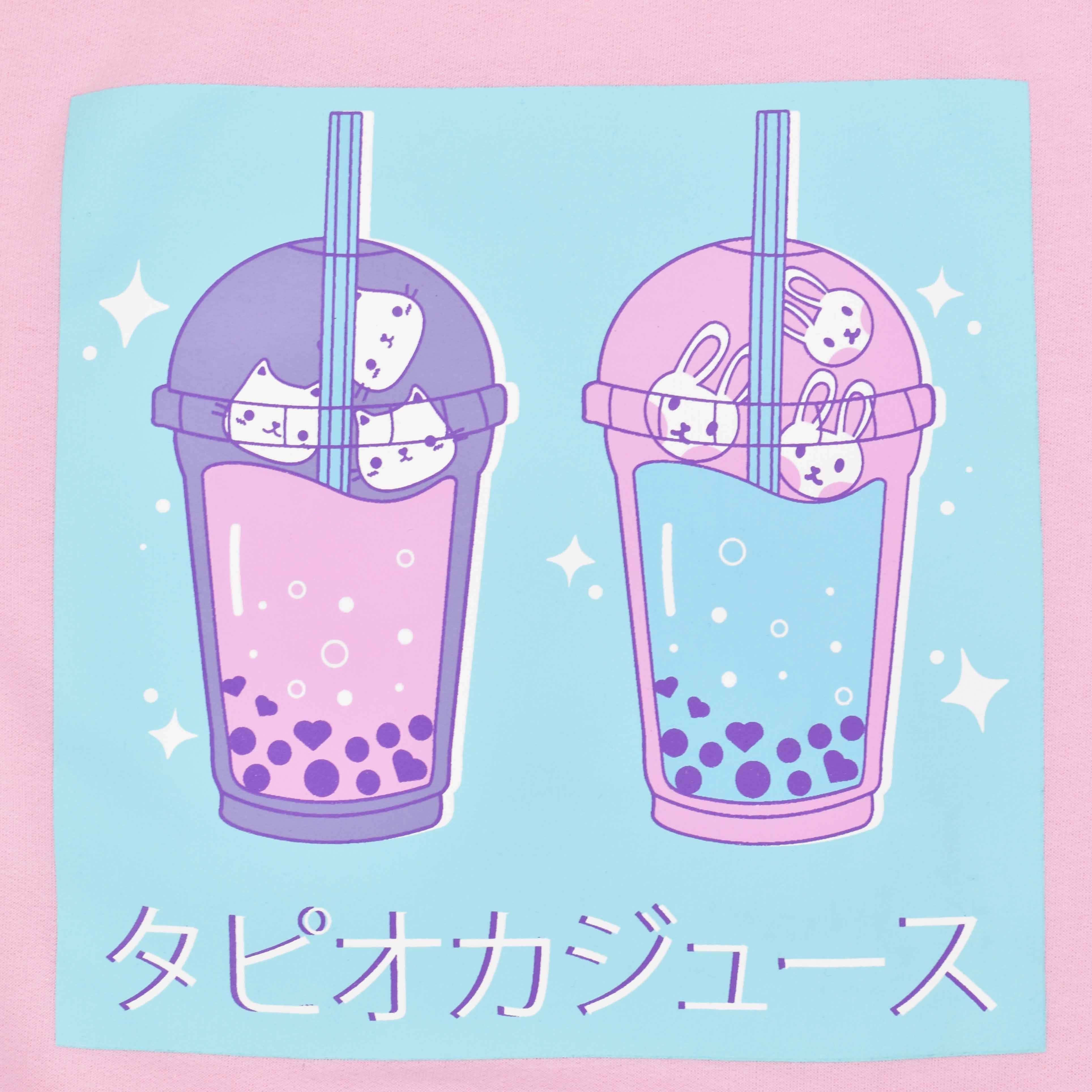 cute cat boba tea, pastel bubble tea cups, cute animal faces, 4K Desktop Wallpaper