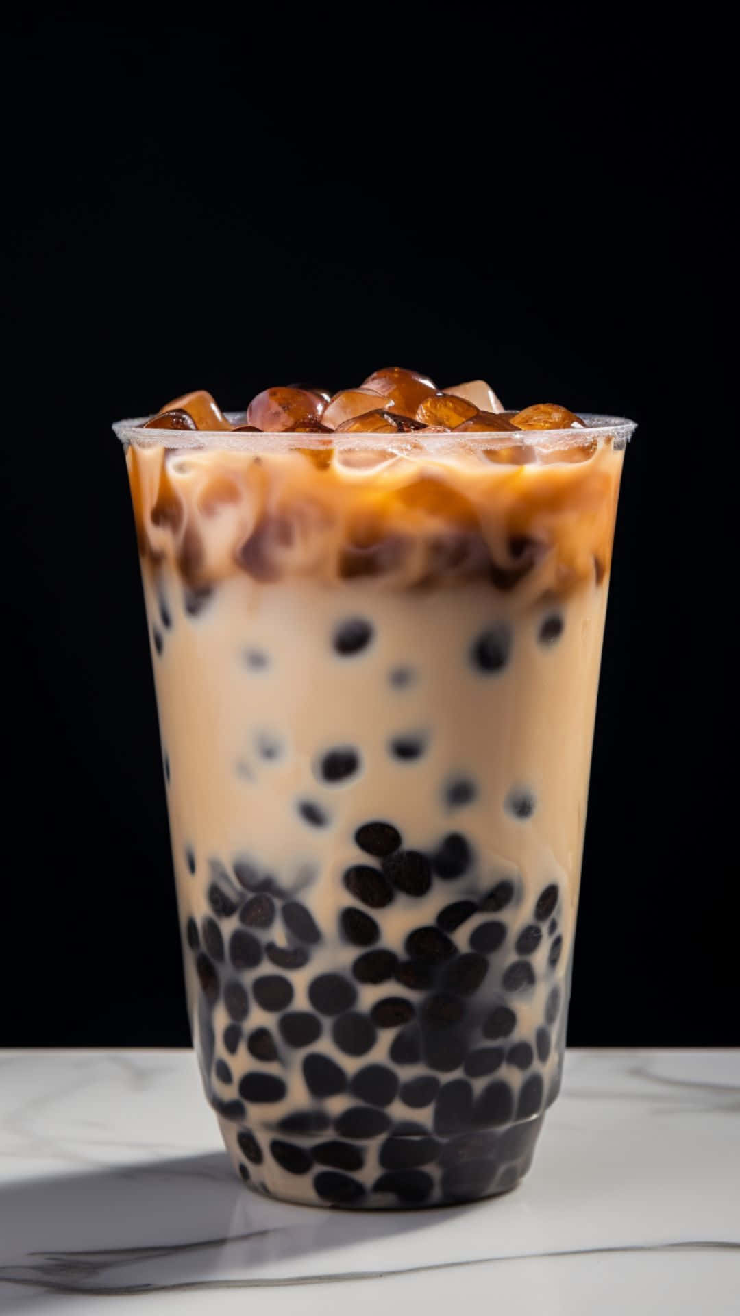 classic boba tea, iced bubble tea, black pearls, Full HD Phone Wallpaper