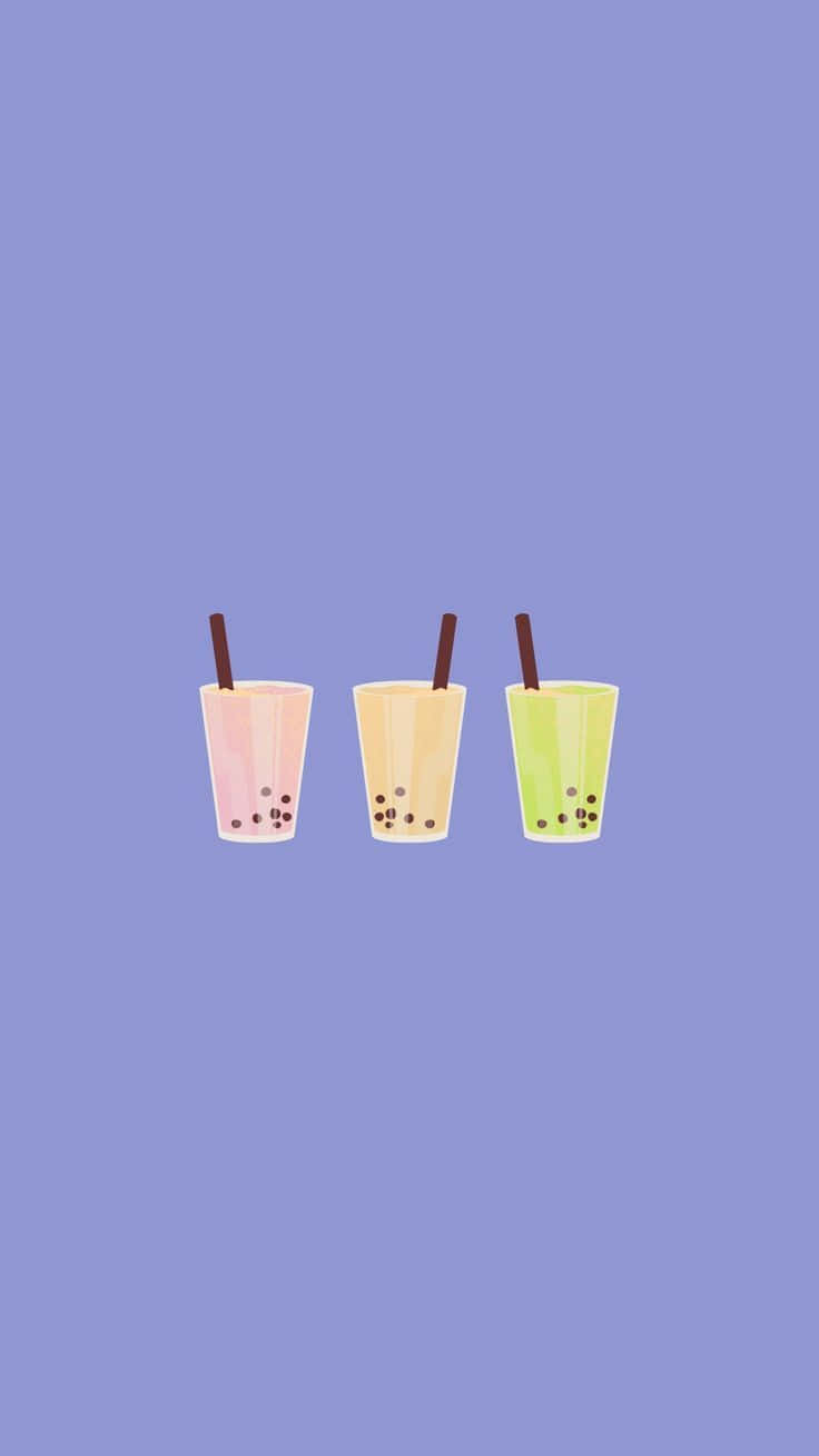 colorful boba tea trio, pink yellow and green, straws, HD Phone Wallpaper