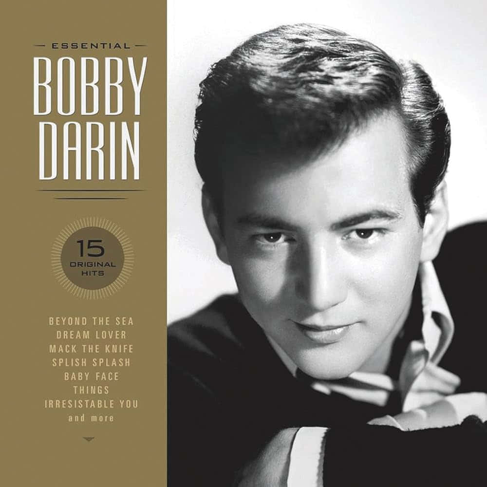 Bobby Darin, black and white portrait, plain background, SD Desktop Wallpaper