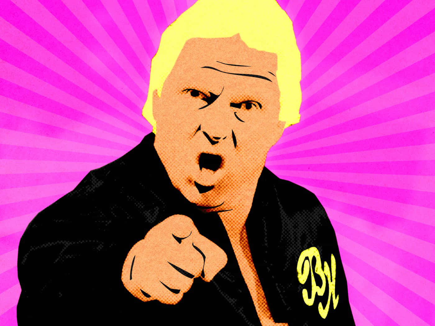 Bobby Heenan, pop art portrait, blonde hair, HD Desktop Wallpaper