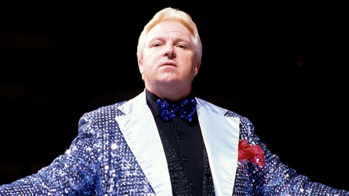 Bobby Heenan, sparkling blue sequined jacket, white lapels, SD Desktop Wallpaper