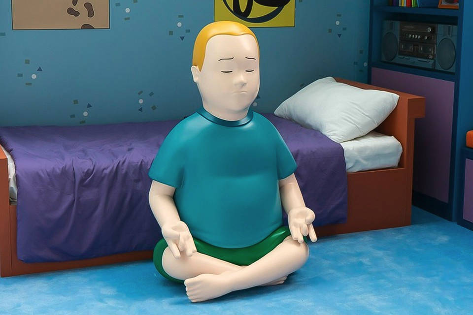 Bobby Hill, 3D art, lotus pose, SD Desktop Wallpaper