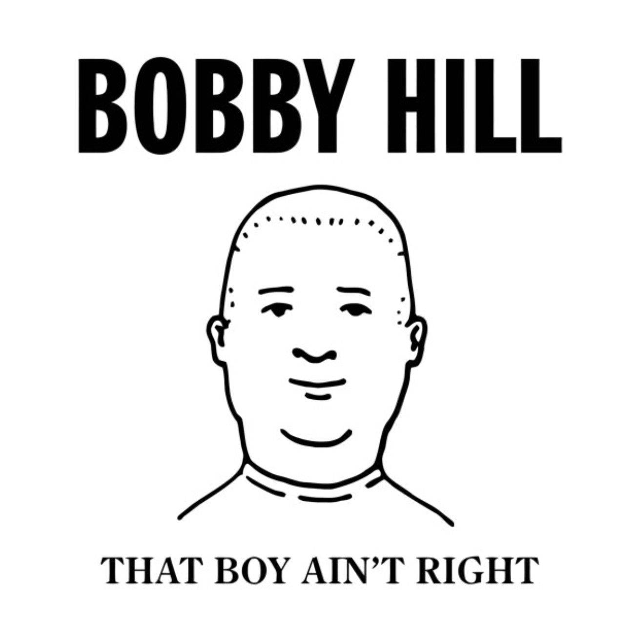 Bobby Hill, black and white line drawing, bald man, HD Desktop Wallpaper