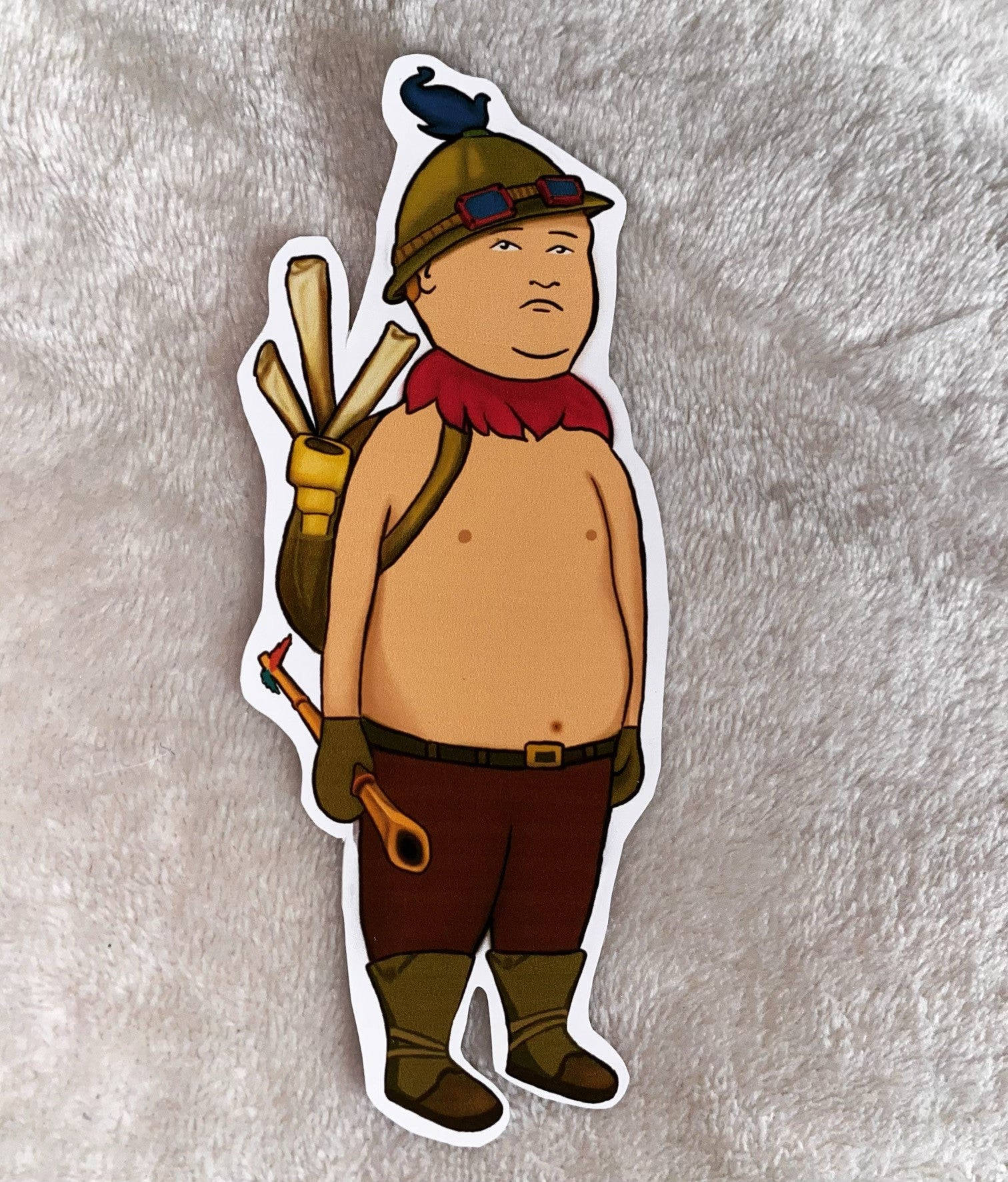Bobby Hill, shirtless explorer, bird on his helmet, HD Phone Wallpaper