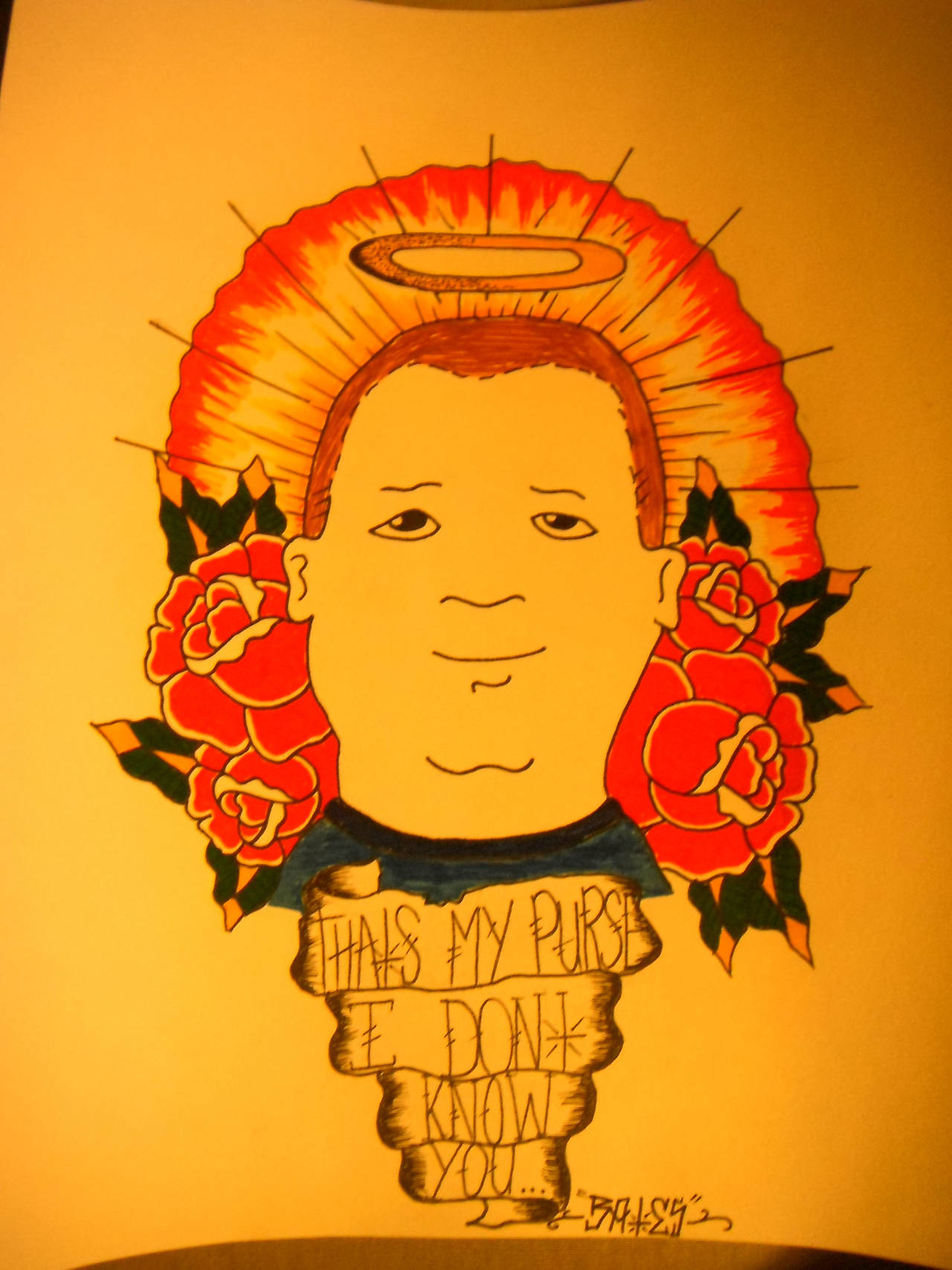 Bobby Hill, rose art, halo, HD Phone Wallpaper