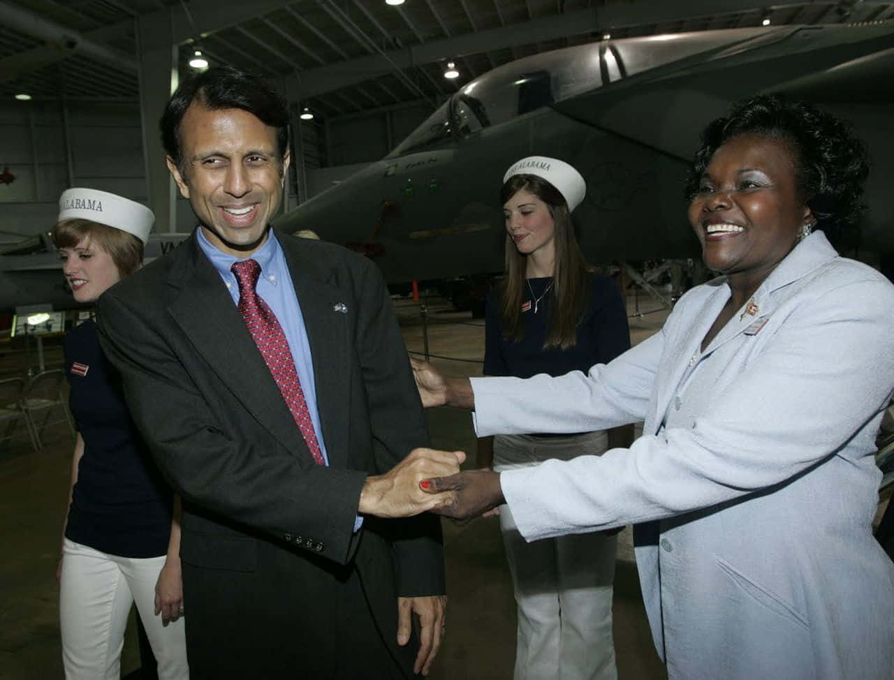 Bobby Jindal, fighter jet, hangar, HD Desktop Wallpaper