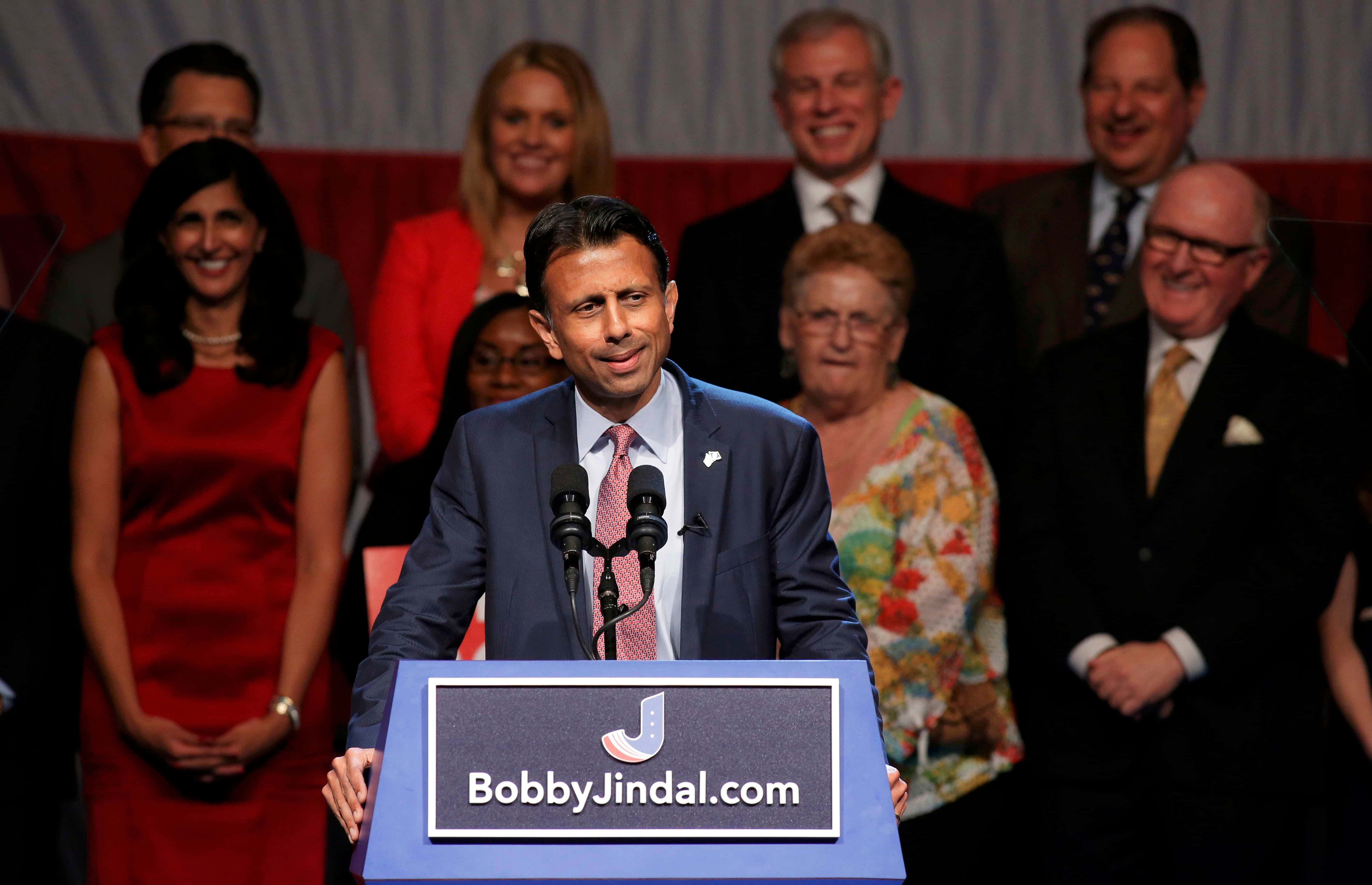 Bobby Jindal, campaign podium, supporters, 5K Desktop Wallpaper
