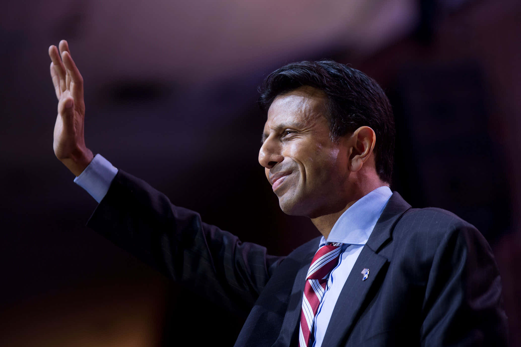 Bobby Jindal, dark suit, striped tie, Full HD Desktop Wallpaper