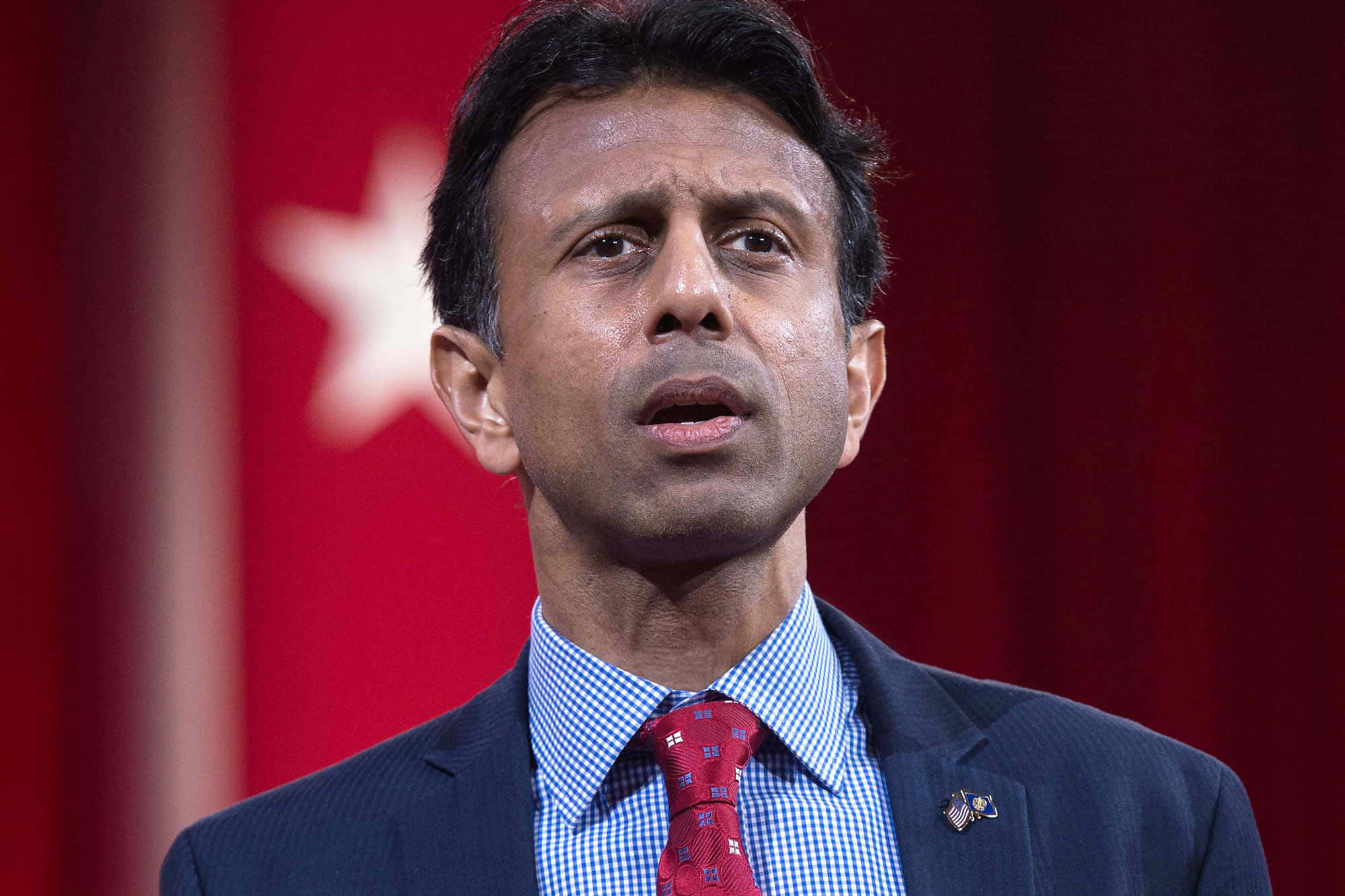 Bobby Jindal, governor pin, dark suit, Full HD Desktop Wallpaper