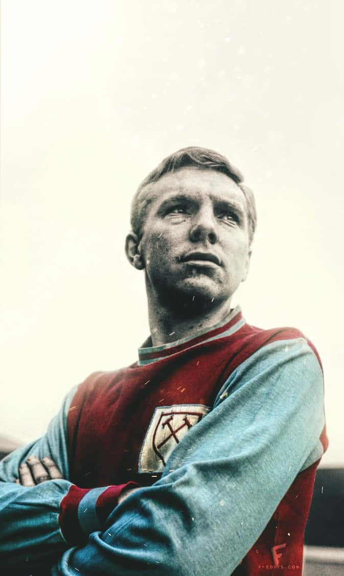 Bobby Moore, red and blue jersey, footballer, SD Phone Wallpaper