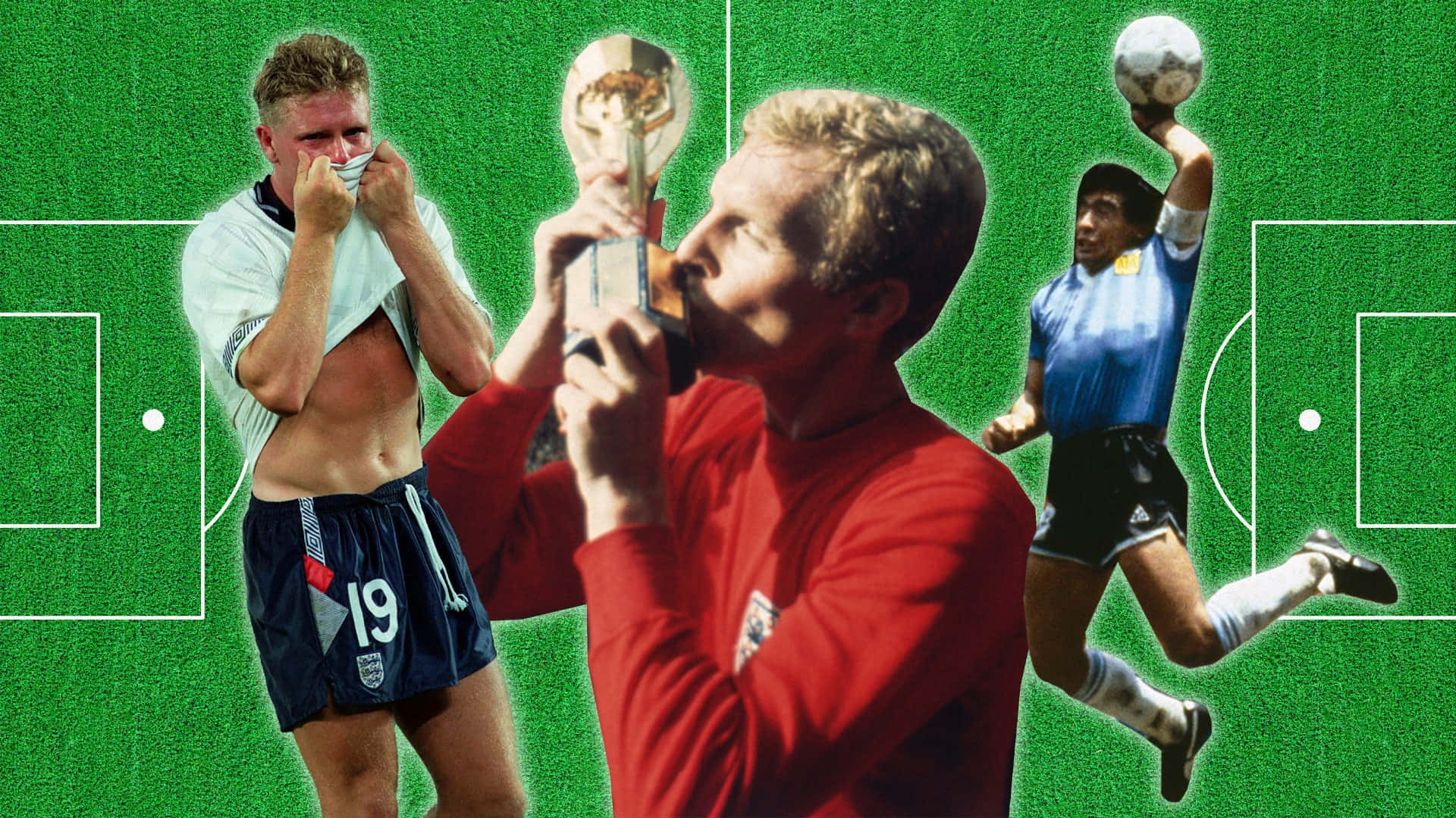 Bobby Moore, football athlete, vibrant green pitch, Full HD Desktop Wallpaper