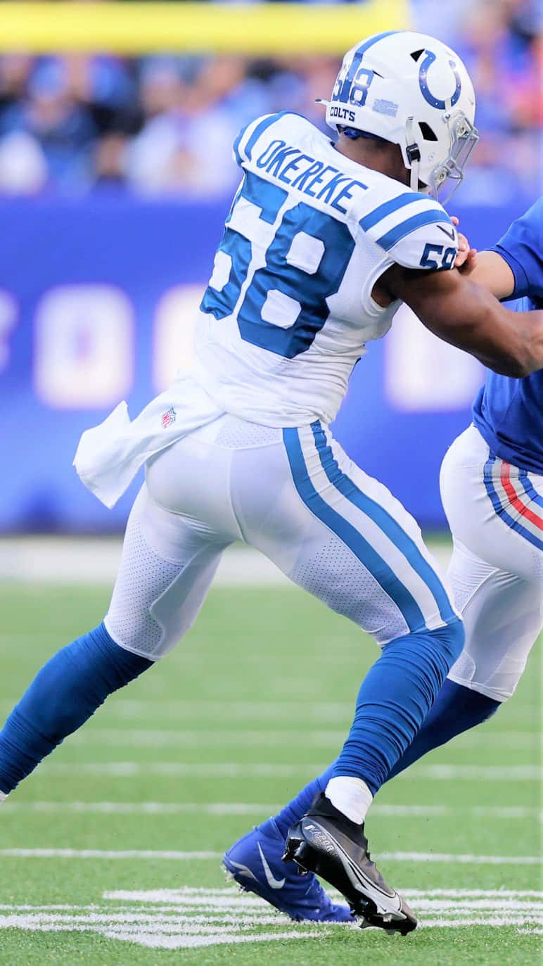 Bobby Okereke, white and blue uniform, number 58, HD Phone Wallpaper