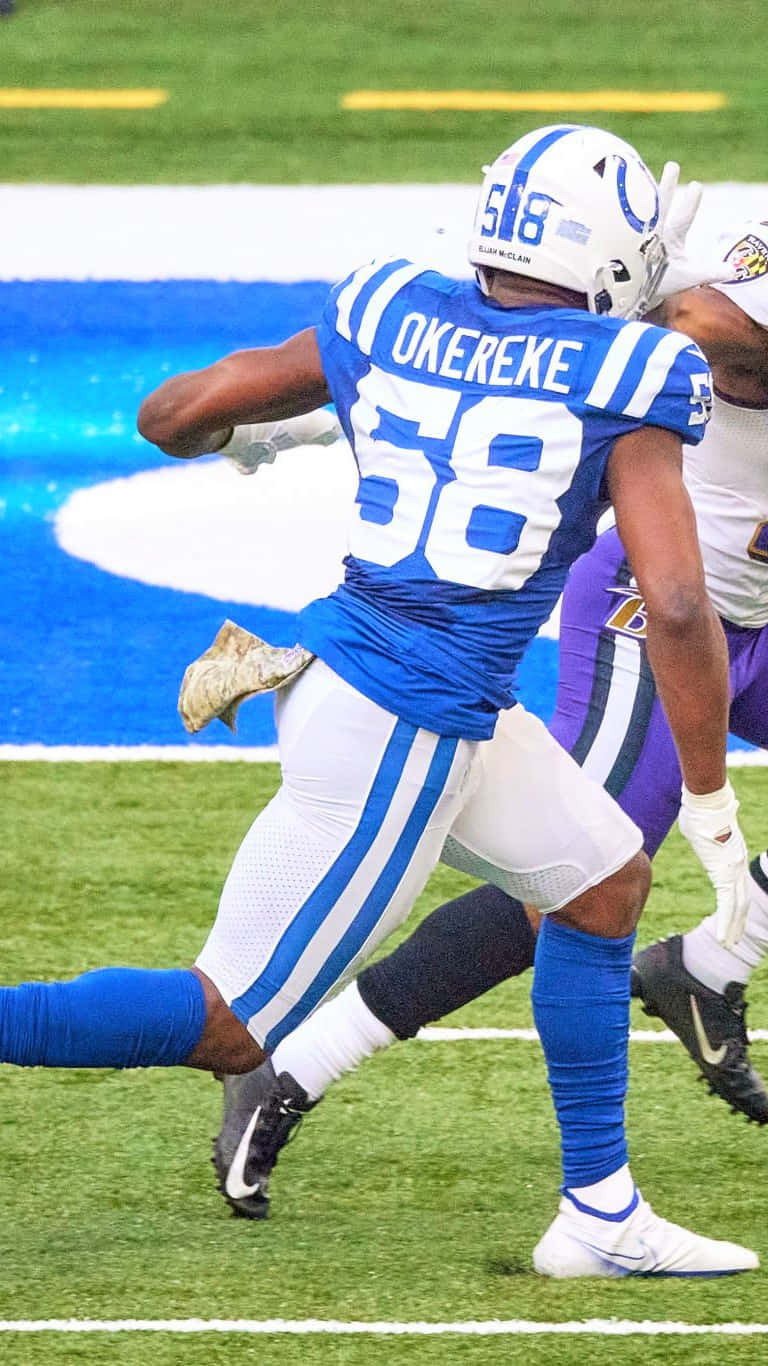 Bobby Okereke, blue and white uniform, number 58, HD Phone Wallpaper