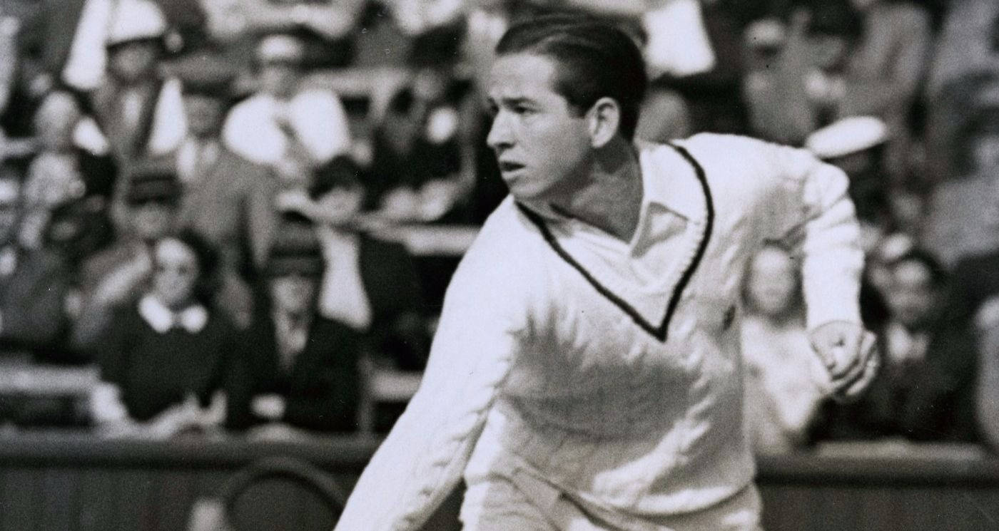 Bobby Riggs, tennis player, mid-swing, HD Desktop Wallpaper