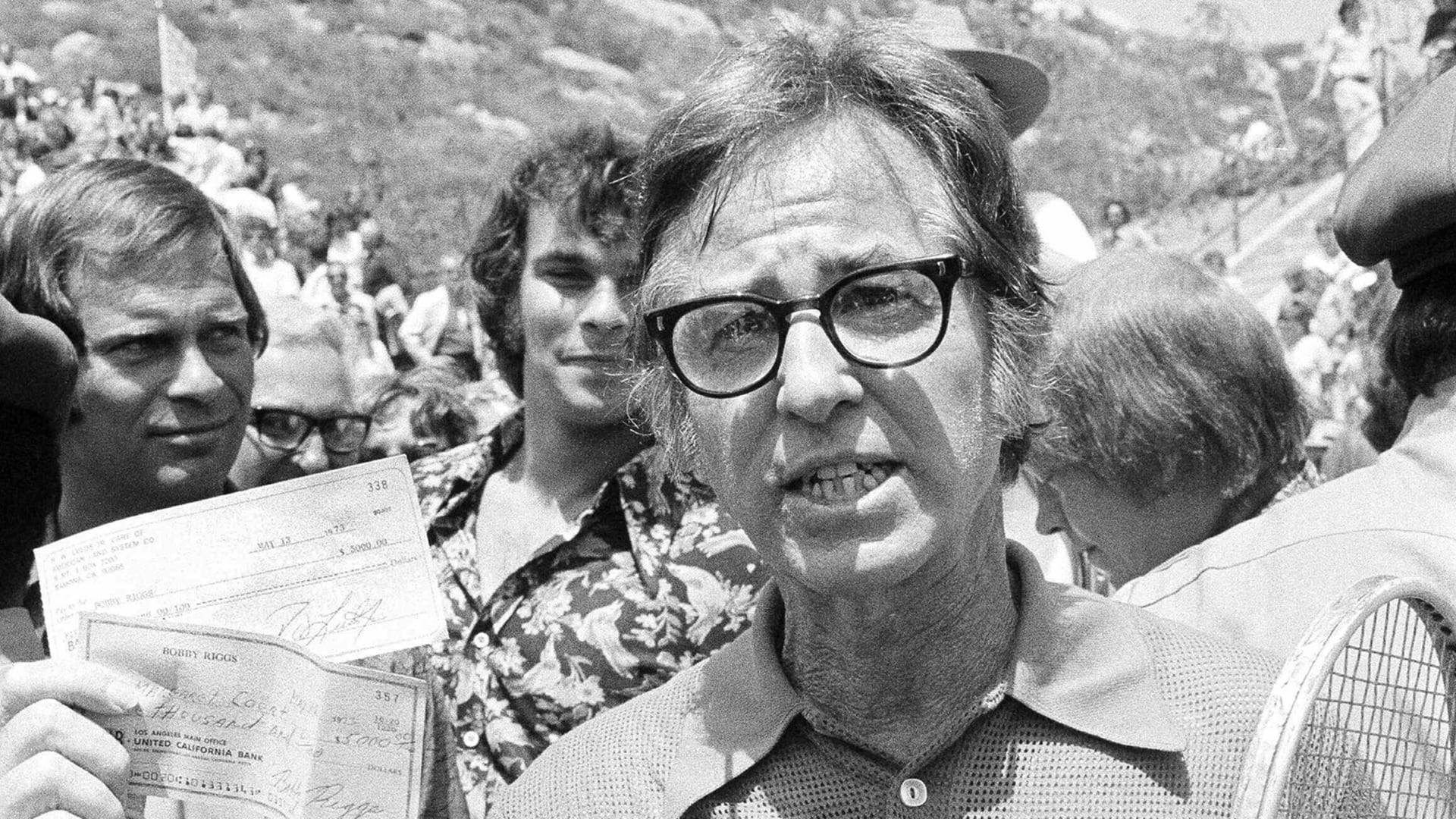 Bobby Riggs, tennis legend, black and white photo, Full HD Desktop Wallpaper