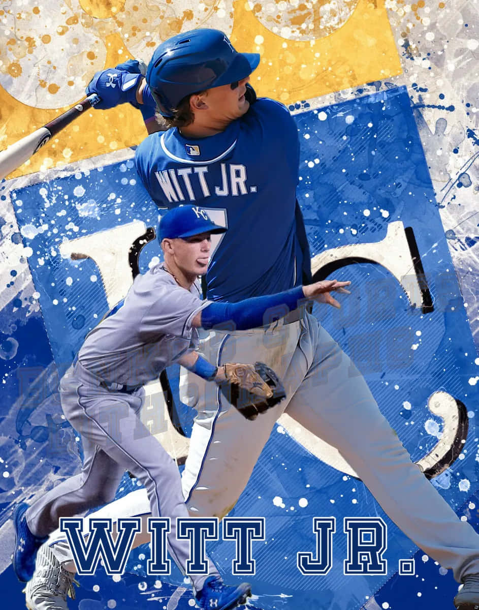 Bobby Witt Jr, blue uniform, gray uniform, SD Phone Wallpaper