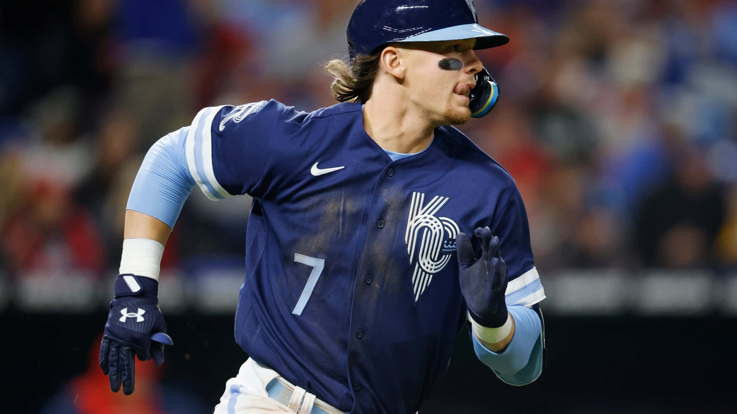 Bobby Witt Jr, blue jersey, number 7, 2K Desktop Wallpaper