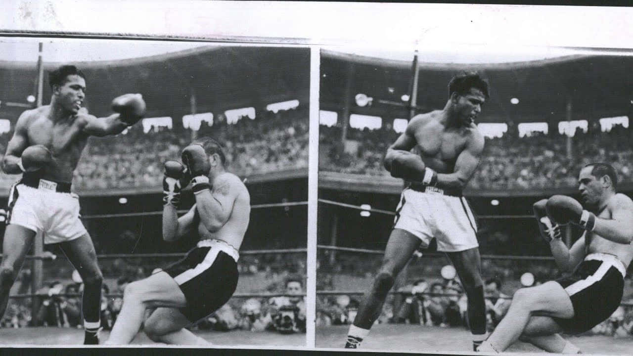 Bobo Olson, ring, vintage black and white photo, HD Desktop Wallpaper