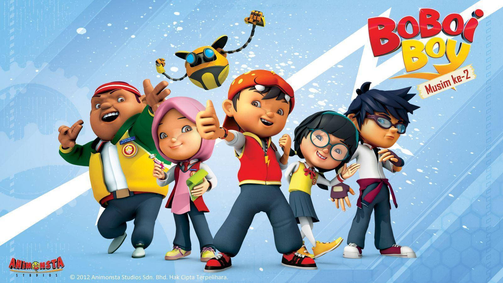 Boboiboy HD, superhero gang, five animated children, HD Desktop Wallpaper