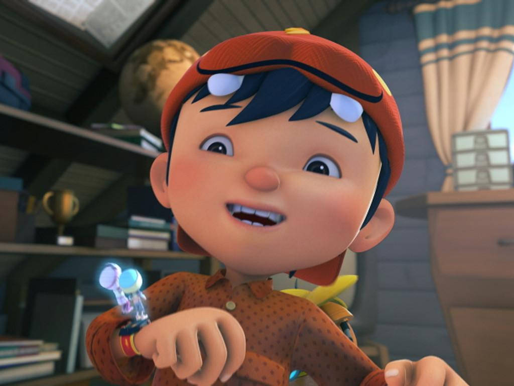 Boboiboy, orange cap, glowing gadget, SD Desktop Wallpaper