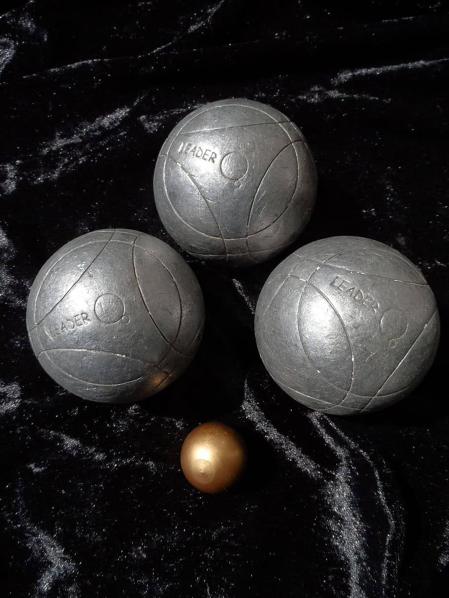 bocce ball, silver, golden ball, SD Phone Wallpaper