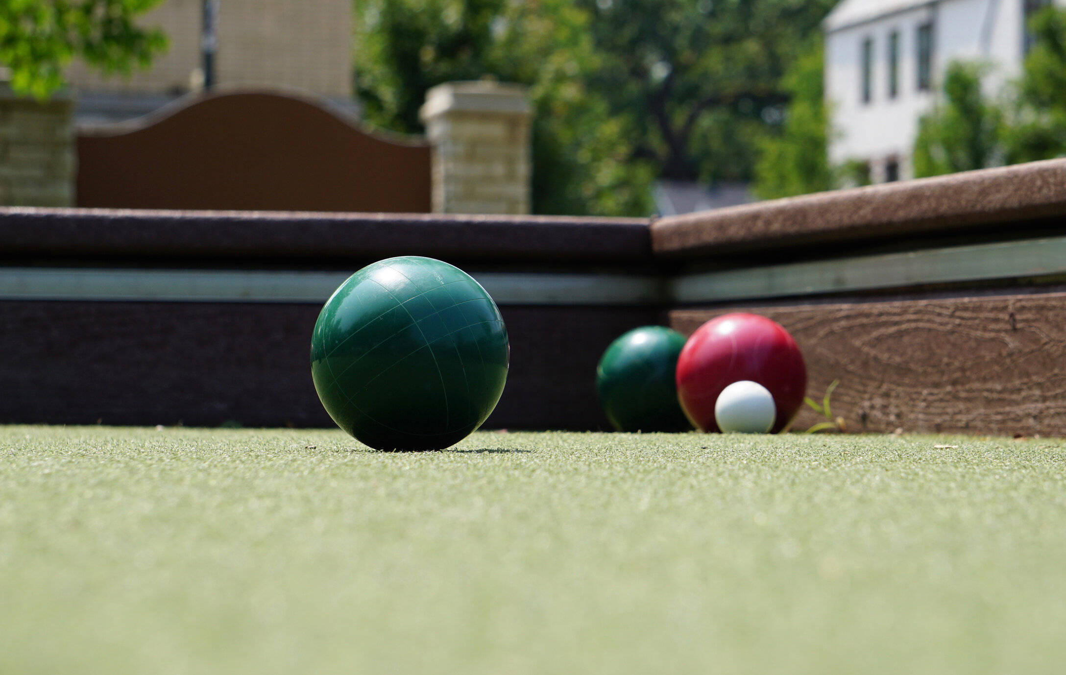bocce ball, green, red, Full HD Desktop Wallpaper