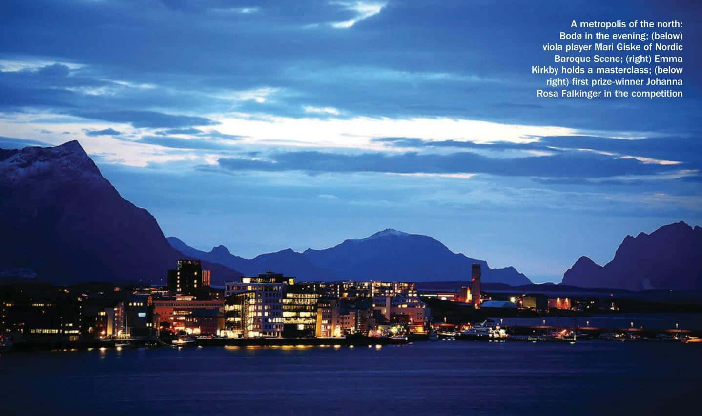 Bodø, coastal town, snow-capped mountains, HD Desktop Wallpaper